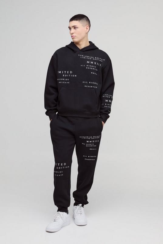 330gsm Oversized Boxy Limited Hooded Tracksuit by BOOHOOMAN