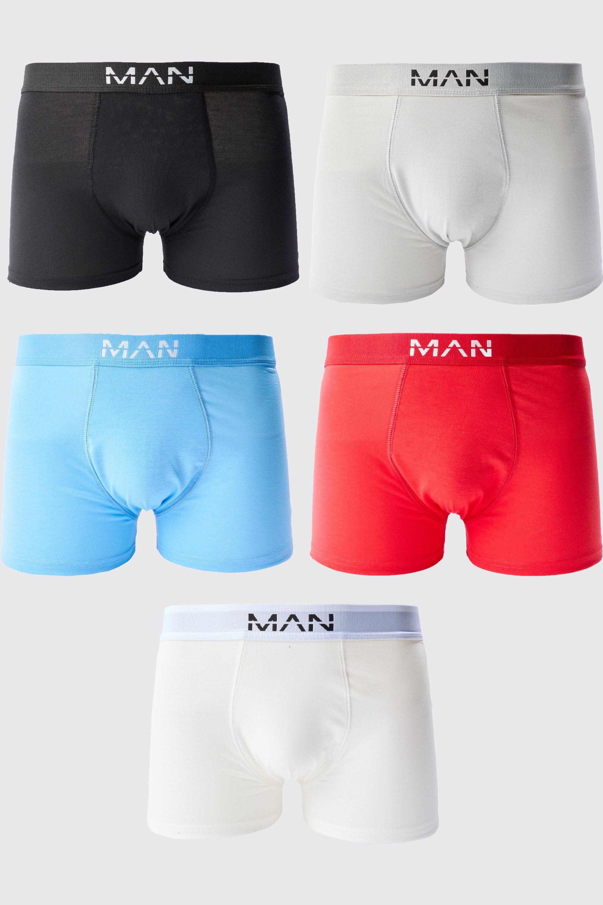 5 Pack Man Mixed Colour Trunks by BOOHOOMAN
