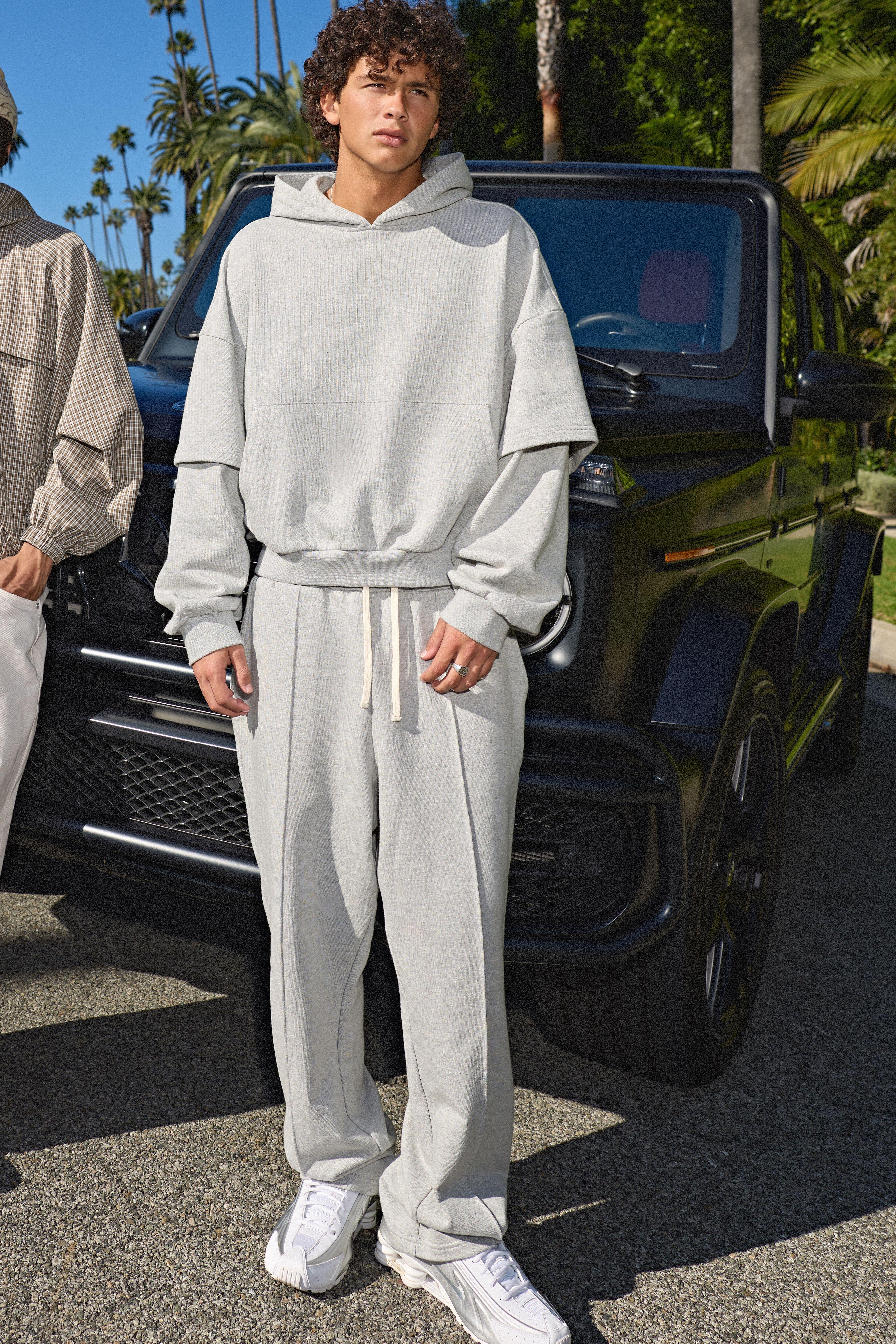 500GSM Heavyweight Baggy Drop Crotch Jogger by BOOHOOMAN