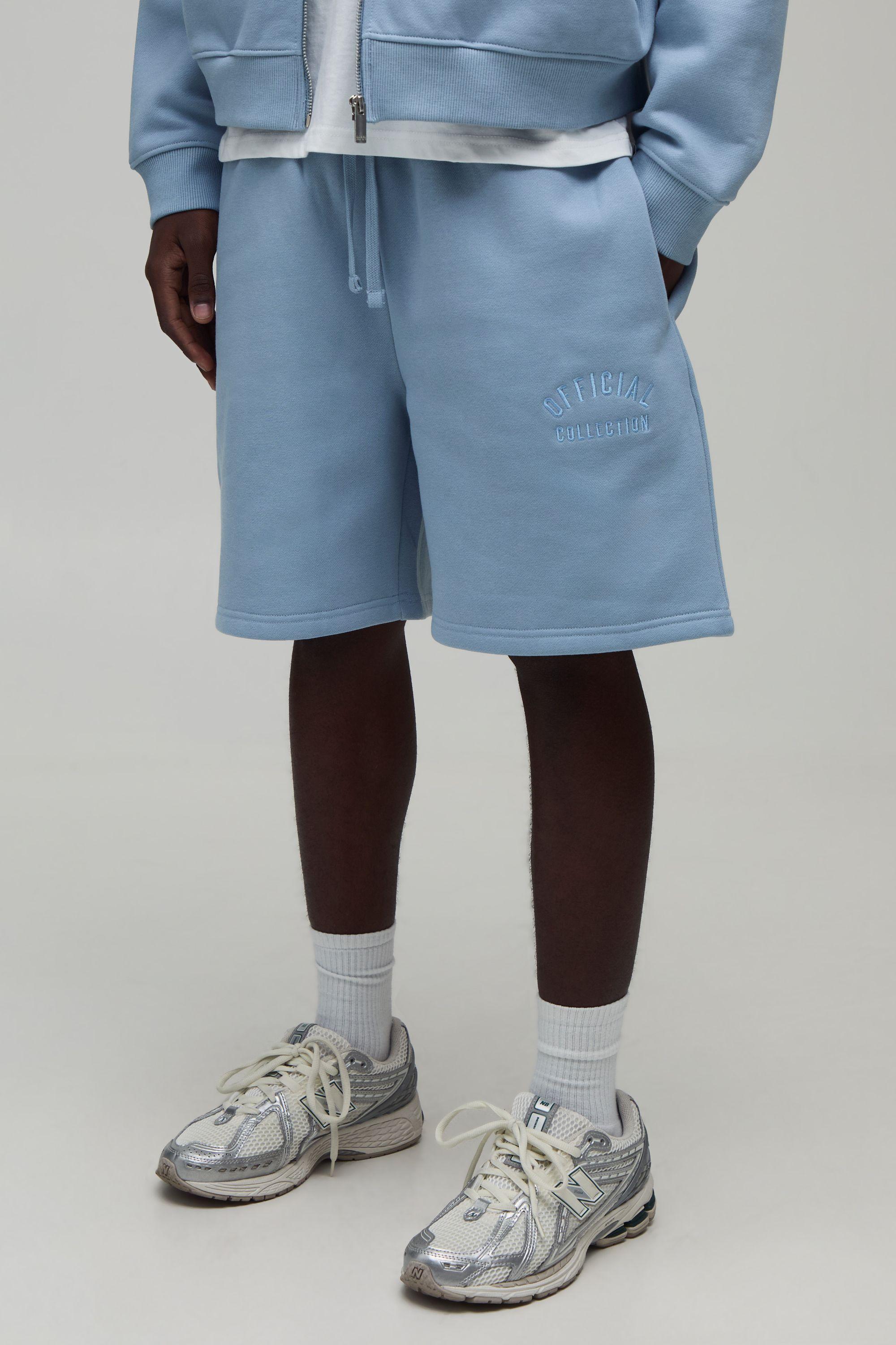 500GSM Heavyweight Essential Embroidered Baggy Short by BOOHOOMAN