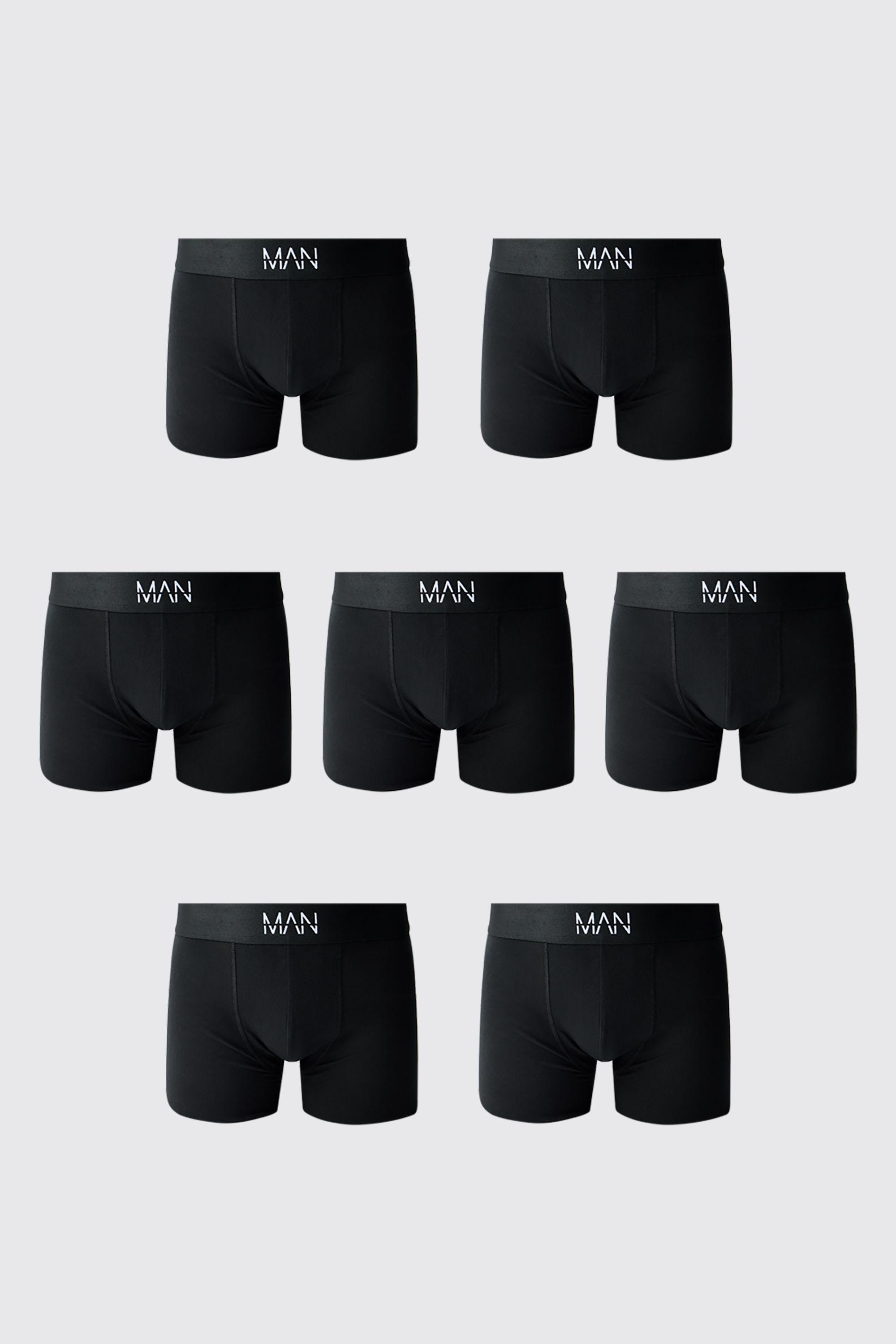 7 Pack Black MAN Boxers by BOOHOOMAN