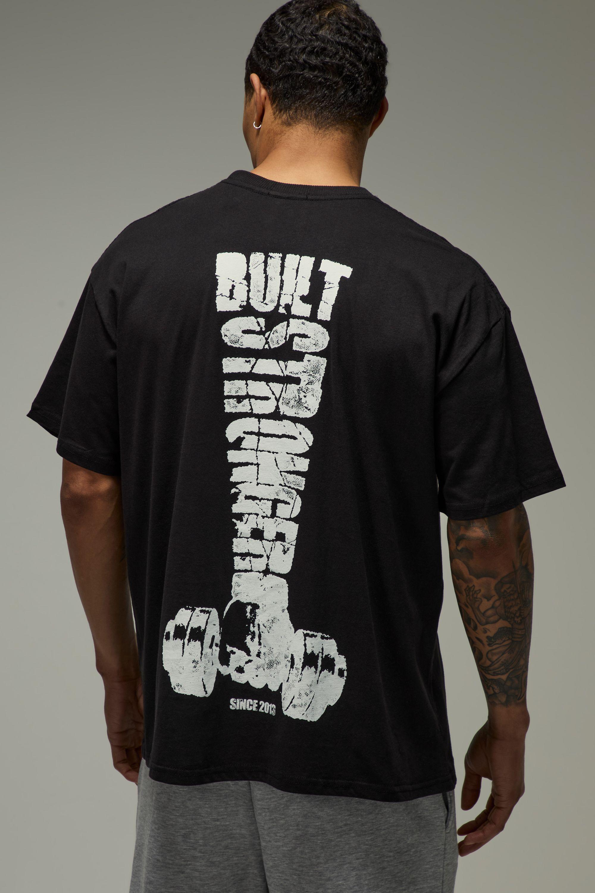 Active Built Stronger Oversized T-Shirt by BOOHOOMAN