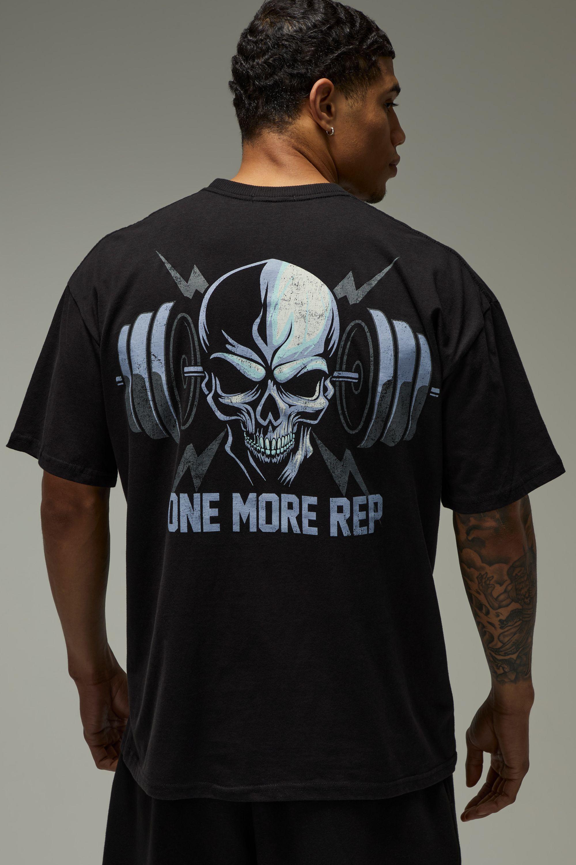 Active Skull One More Rep Oversized T-Shirt by BOOHOOMAN