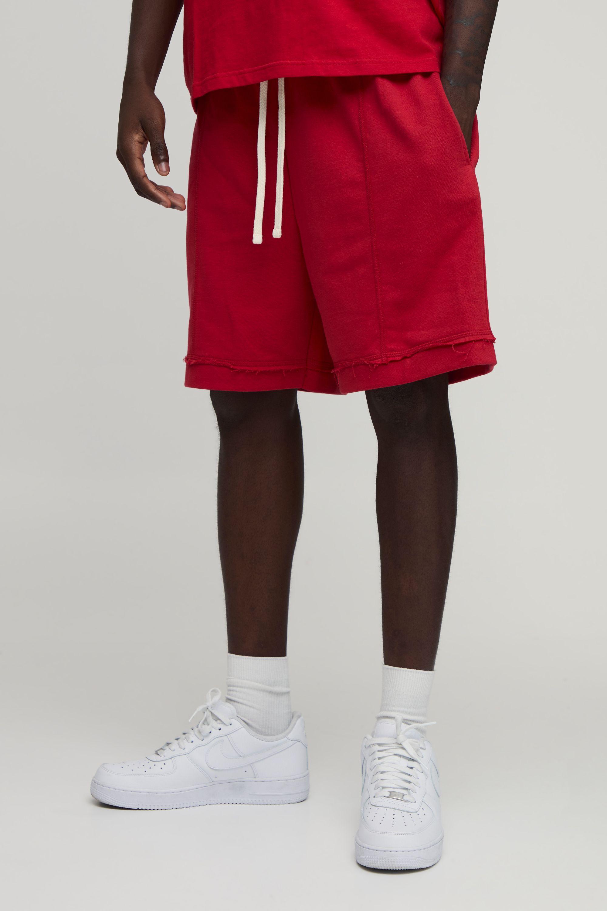 Baggy Drop Crotch Exposed Seam Loopback Short by BOOHOOMAN