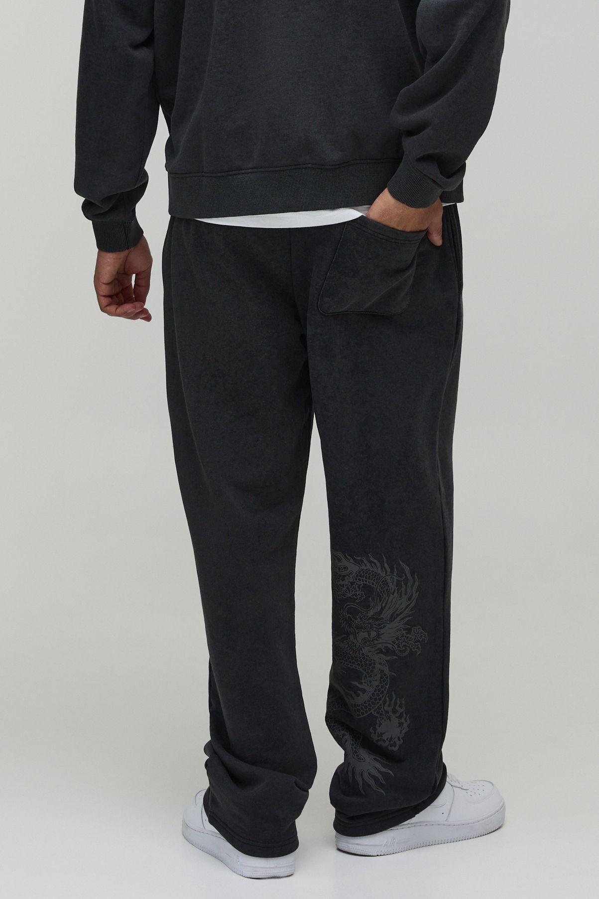 Baggy Fit Dragon Washed Joggers by BOOHOOMAN