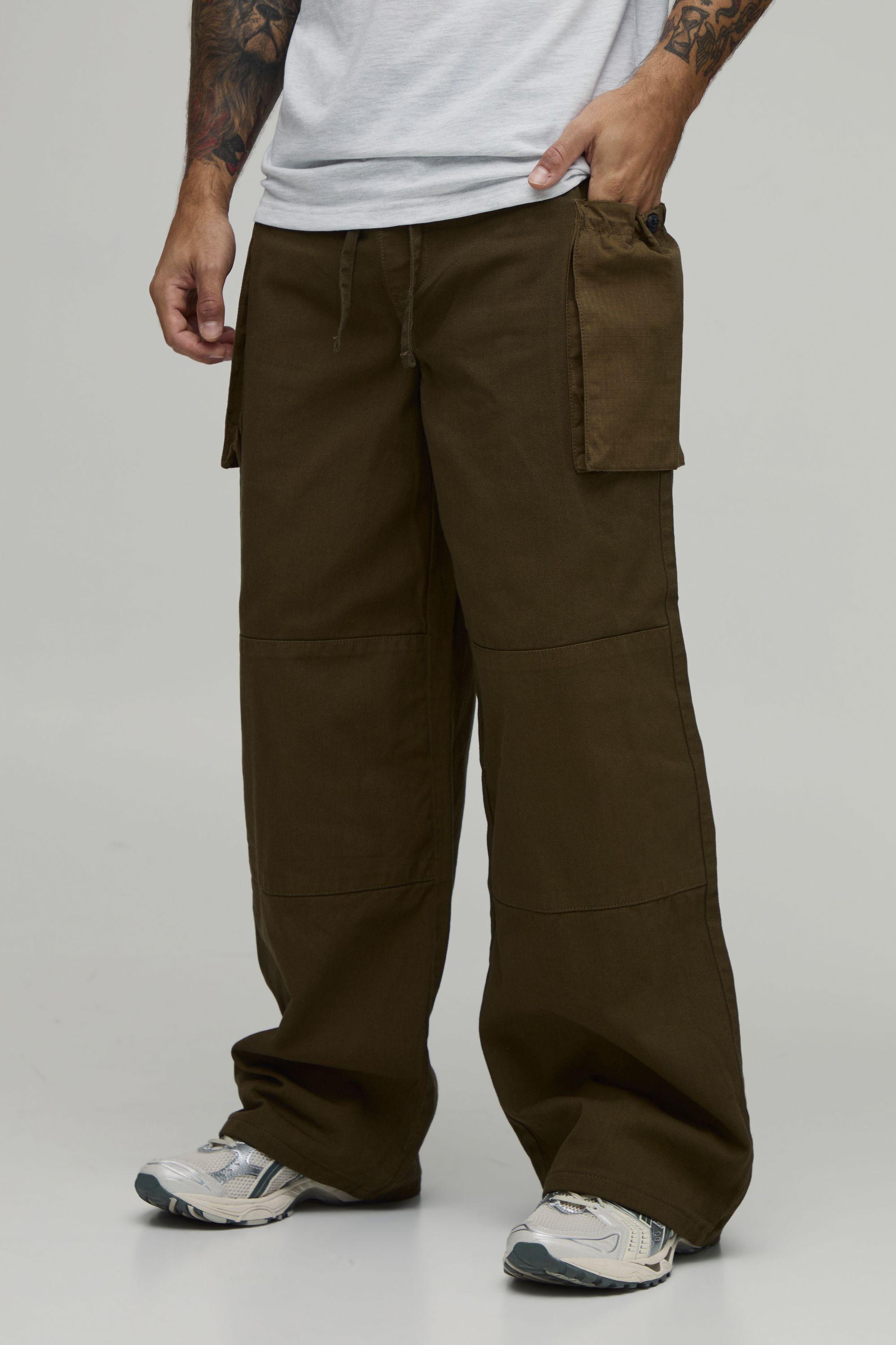 Baggy Fit Elasticated Bellow Pocket Cargo Trousers by BOOHOOMAN