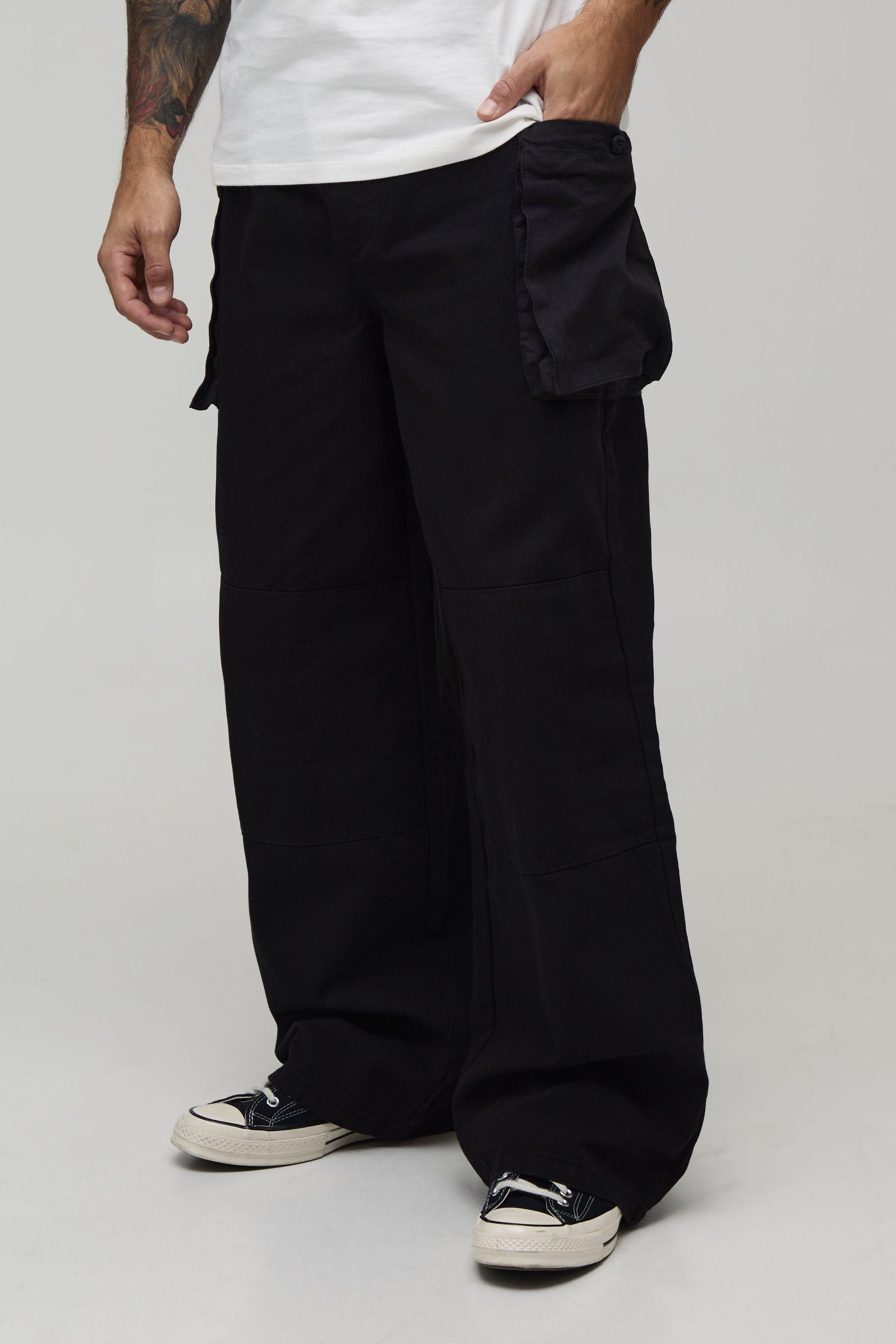 Baggy Fit Elasticated Bellow Pocket Cargo Trousers by BOOHOOMAN