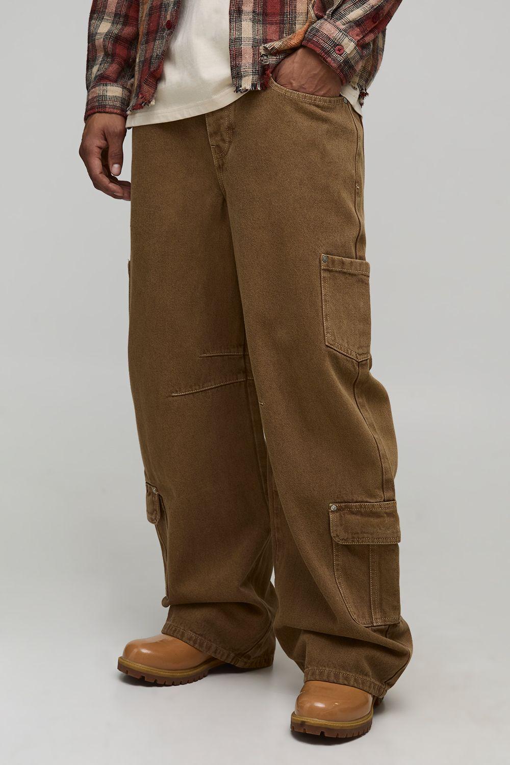 Baggy Fit Multi Cargo Dart Jeans by BOOHOOMAN