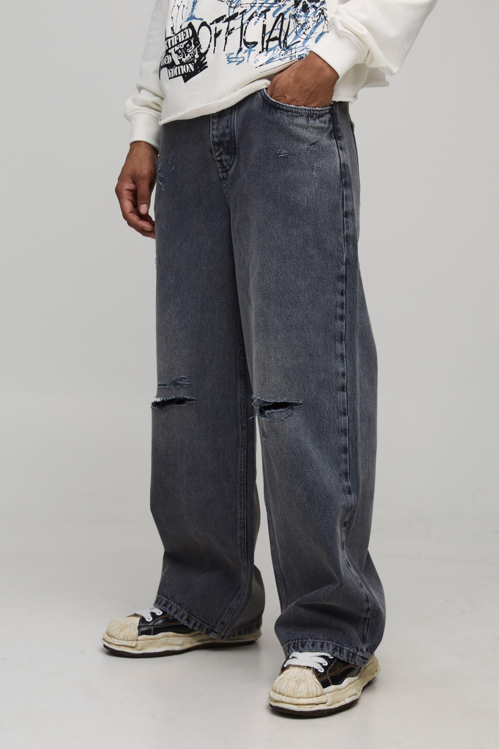 Baggy Fit Oil Washed Jeans by BOOHOOMAN