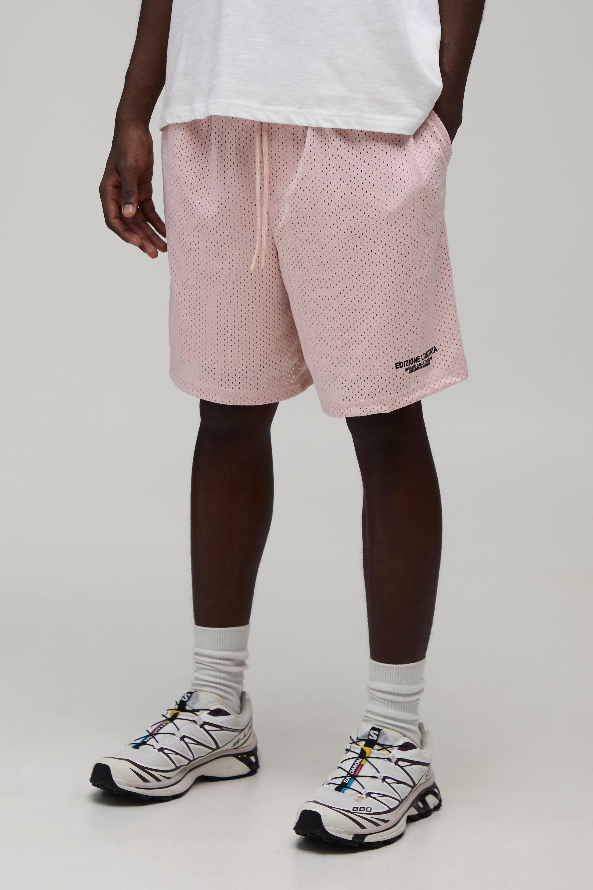 Baggy Fit Printed Mesh Jersey Short by BOOHOOMAN