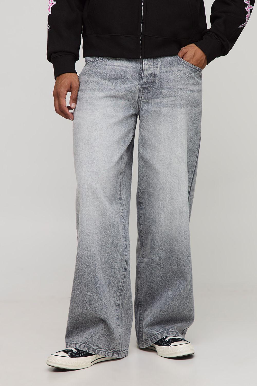 Baggy Fit Washed Jeans by BOOHOOMAN