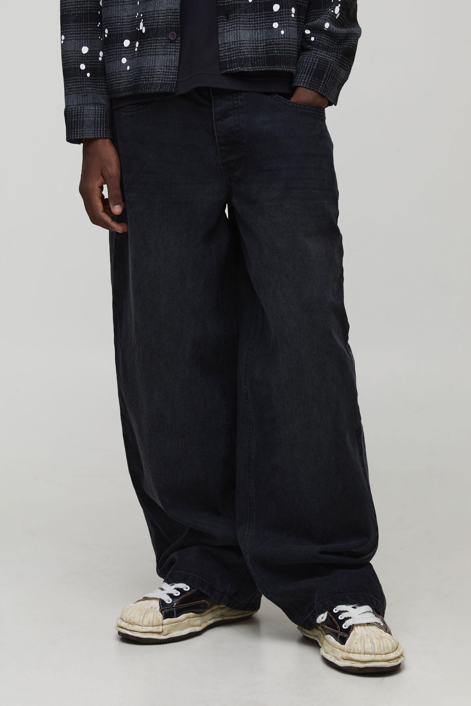 Baggy Fit Washed Side Panel Jeans by BOOHOOMAN