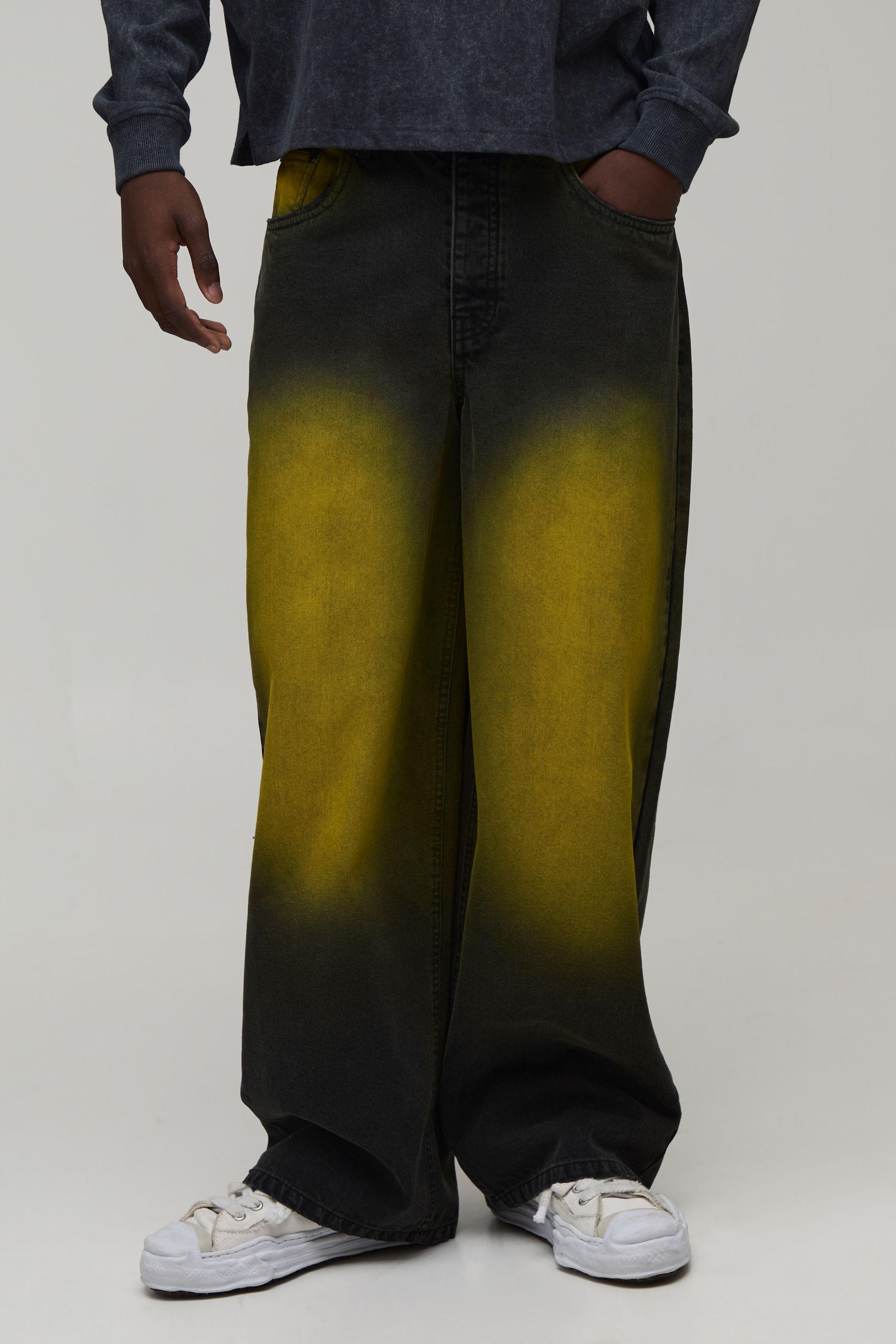 Baggy Green Tinted Jeans by BOOHOOMAN