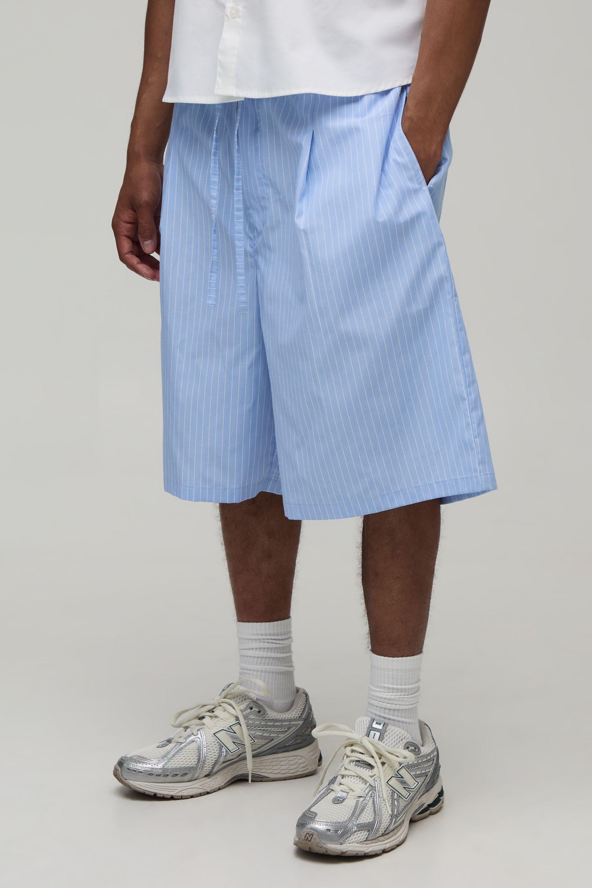 Baggy Longline Stripe Short by BOOHOOMAN