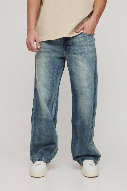 Baggy Rigid Washed Jeans by BOOHOOMAN