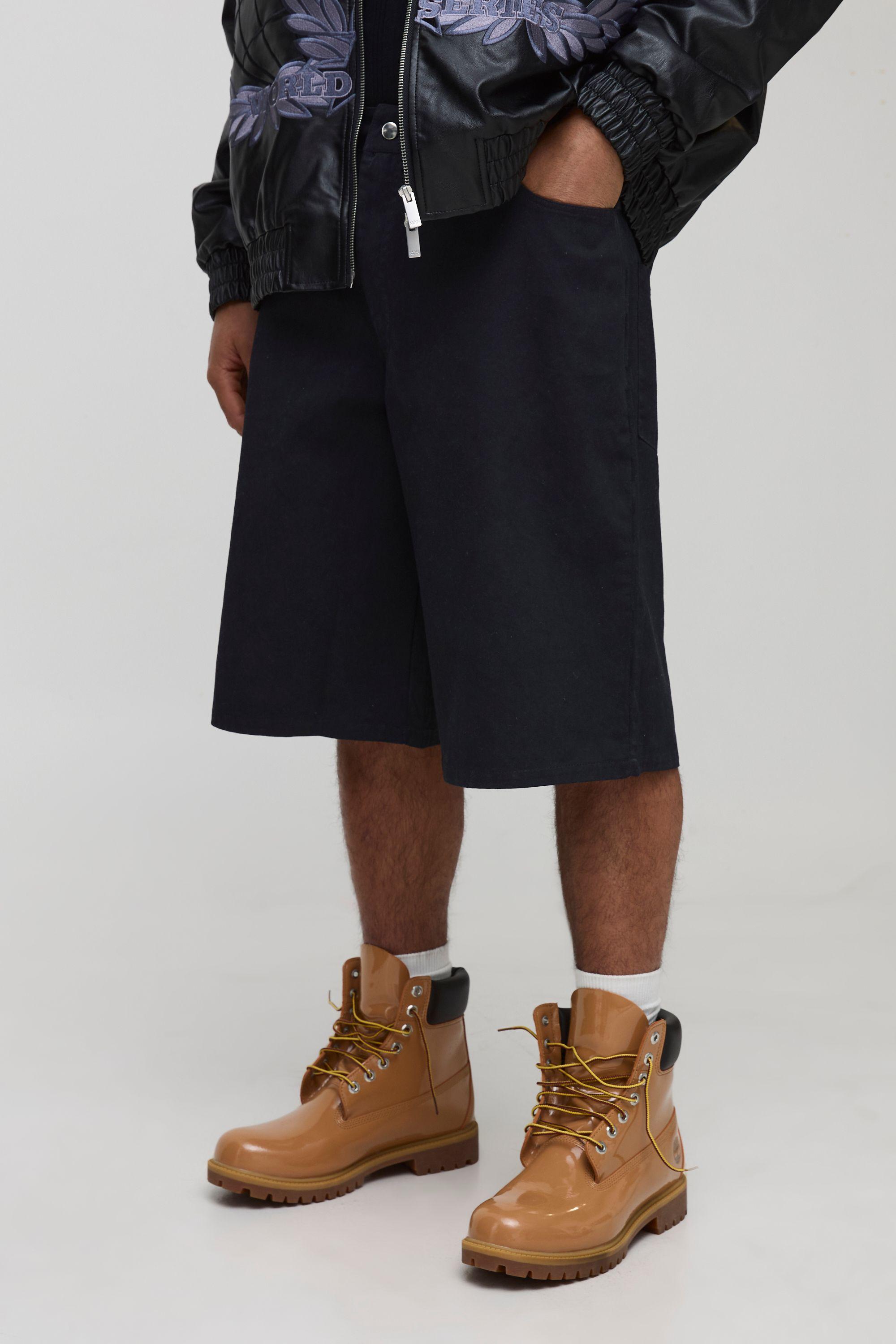 Baggy Washed Twill Shorts by BOOHOOMAN