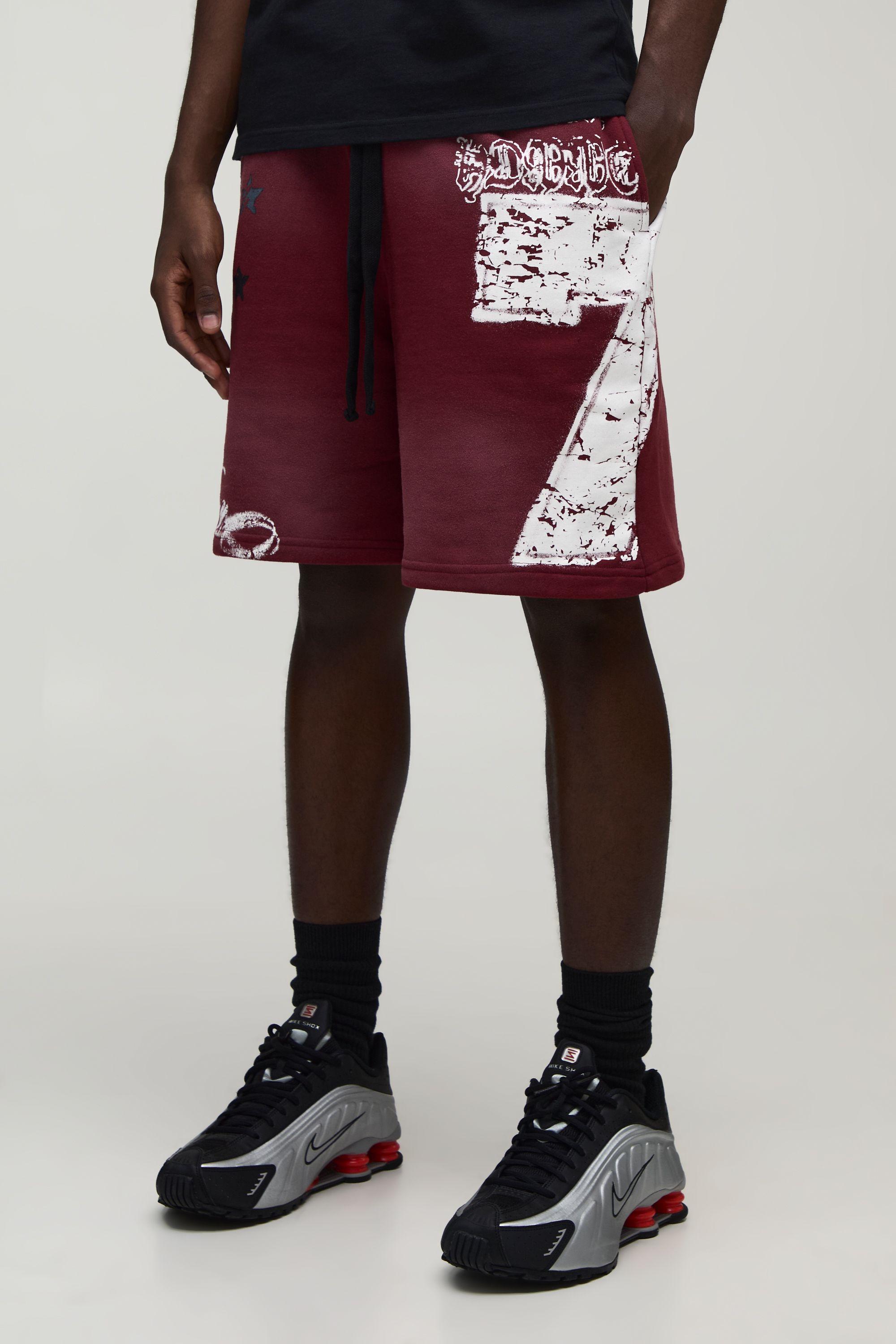 Baggy Washed and Distressed Short by BOOHOOMAN