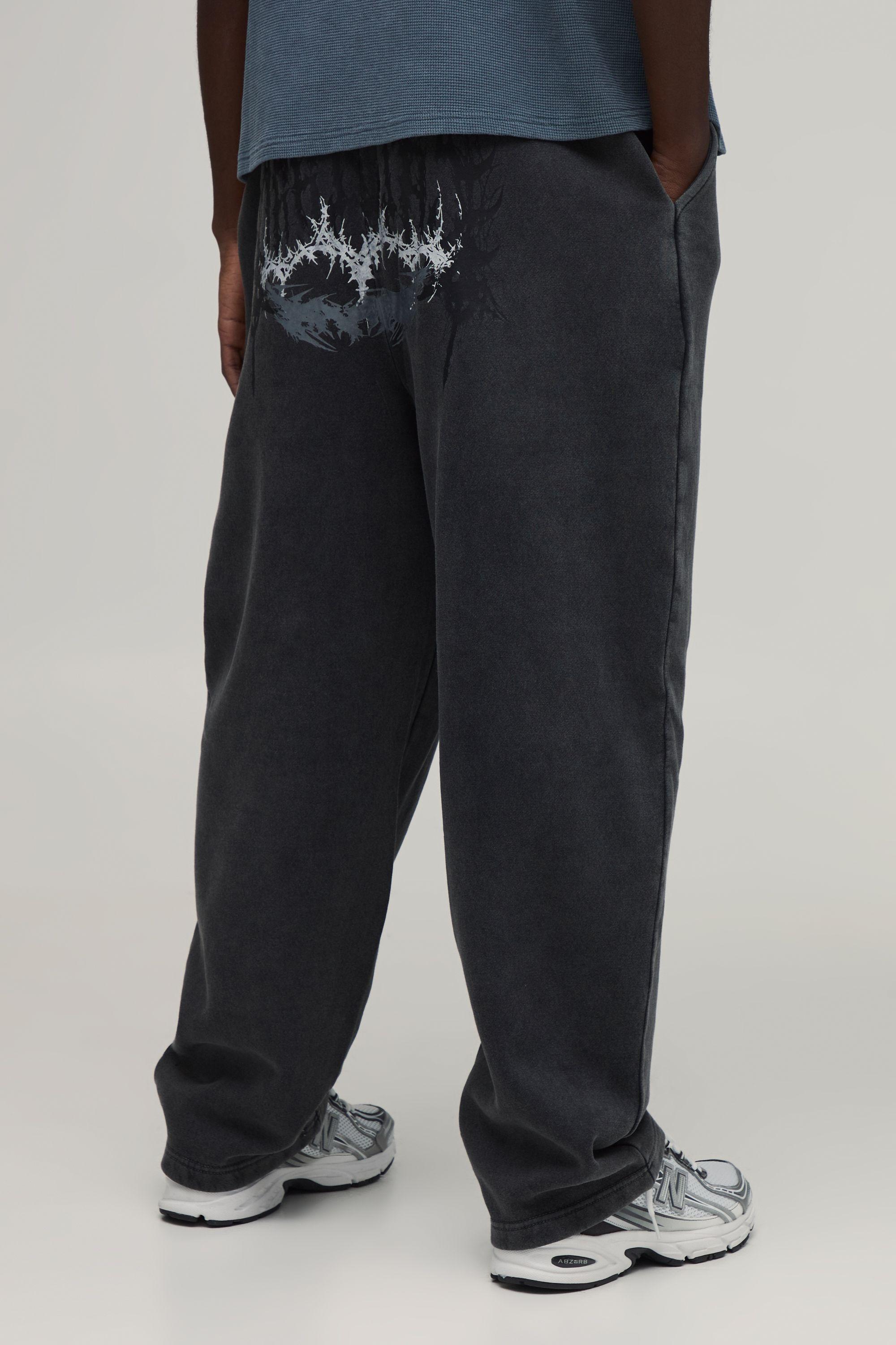 Balloon Fit Gothic Washed Jogger by BOOHOOMAN