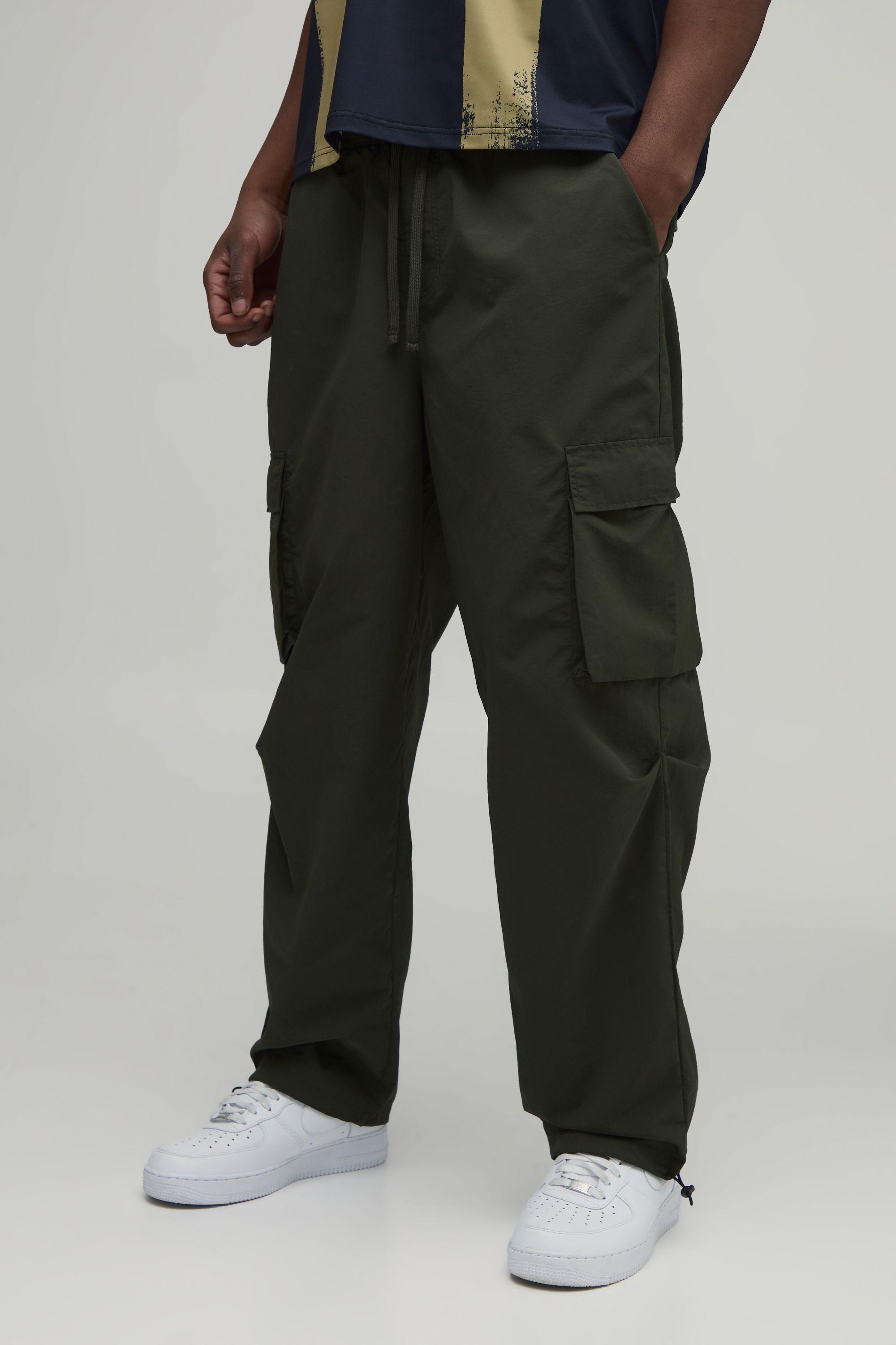 Balloon Fit Toggle Hem Cargo Track Pants by BOOHOOMAN