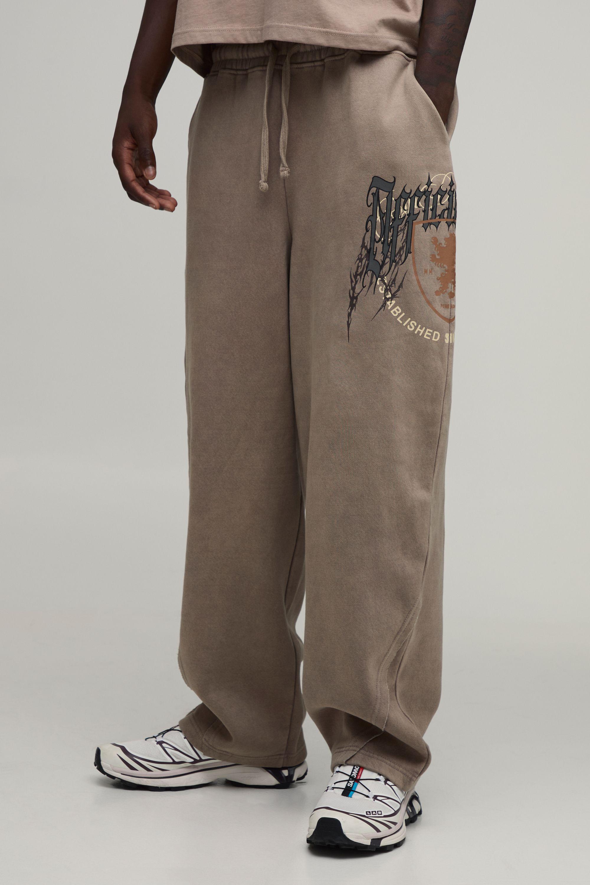Balloon Fit Washed Gothic Seam Detail Jogger by BOOHOOMAN