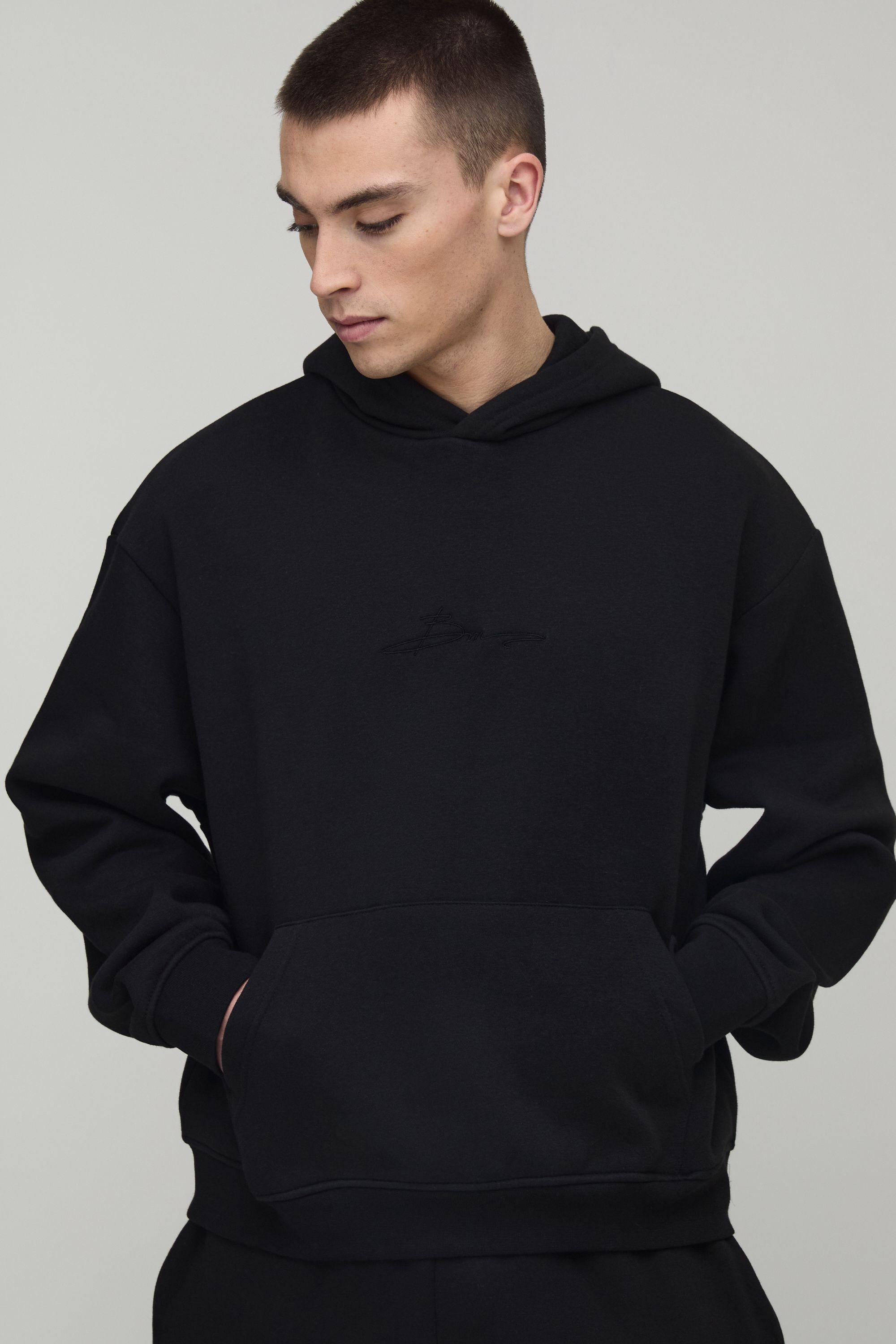Basic BM Signature Oversized Boxy Hoodie by BOOHOOMAN