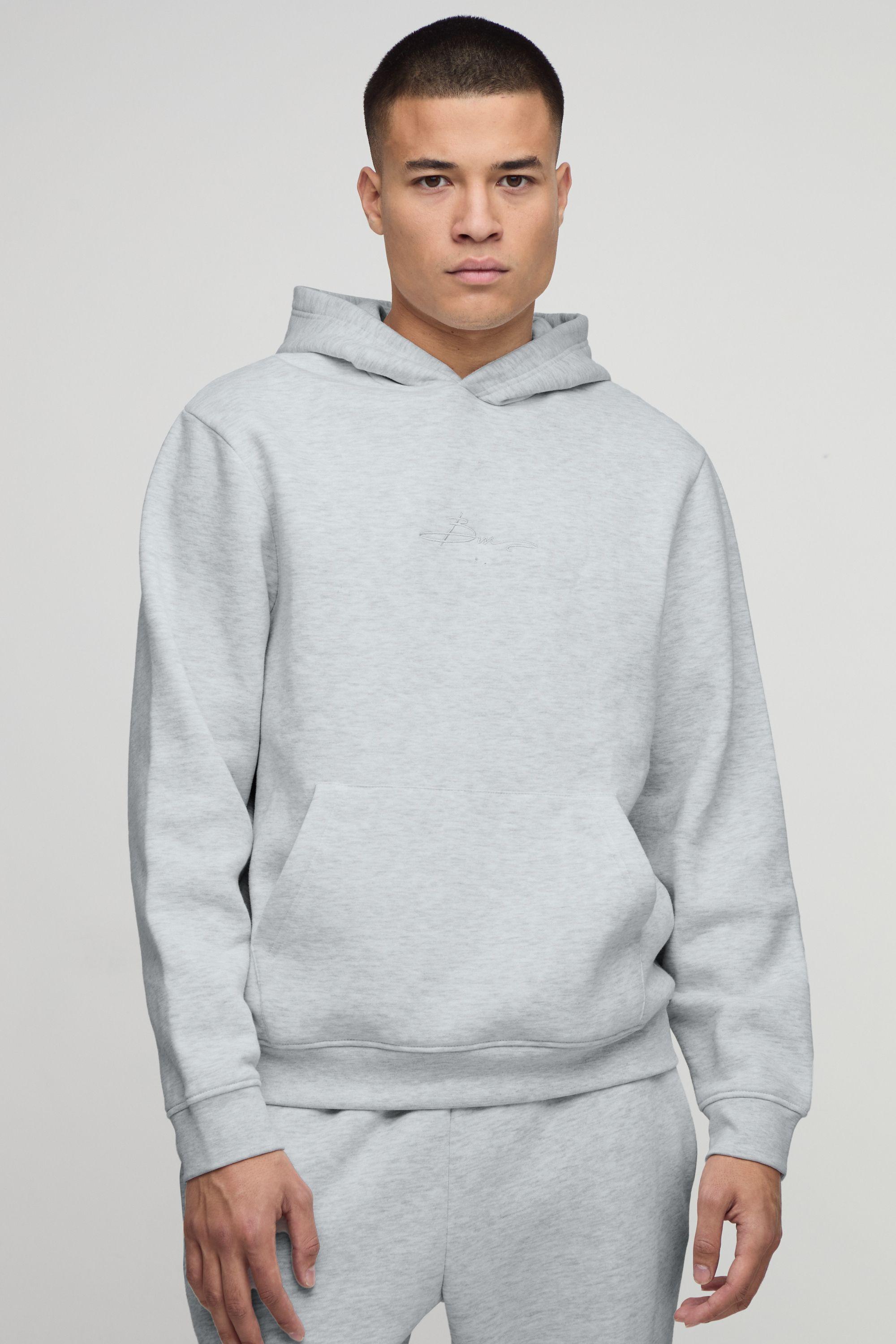 Basic BM Signature Regular Fit Over the Head Hoodie by BOOHOOMAN