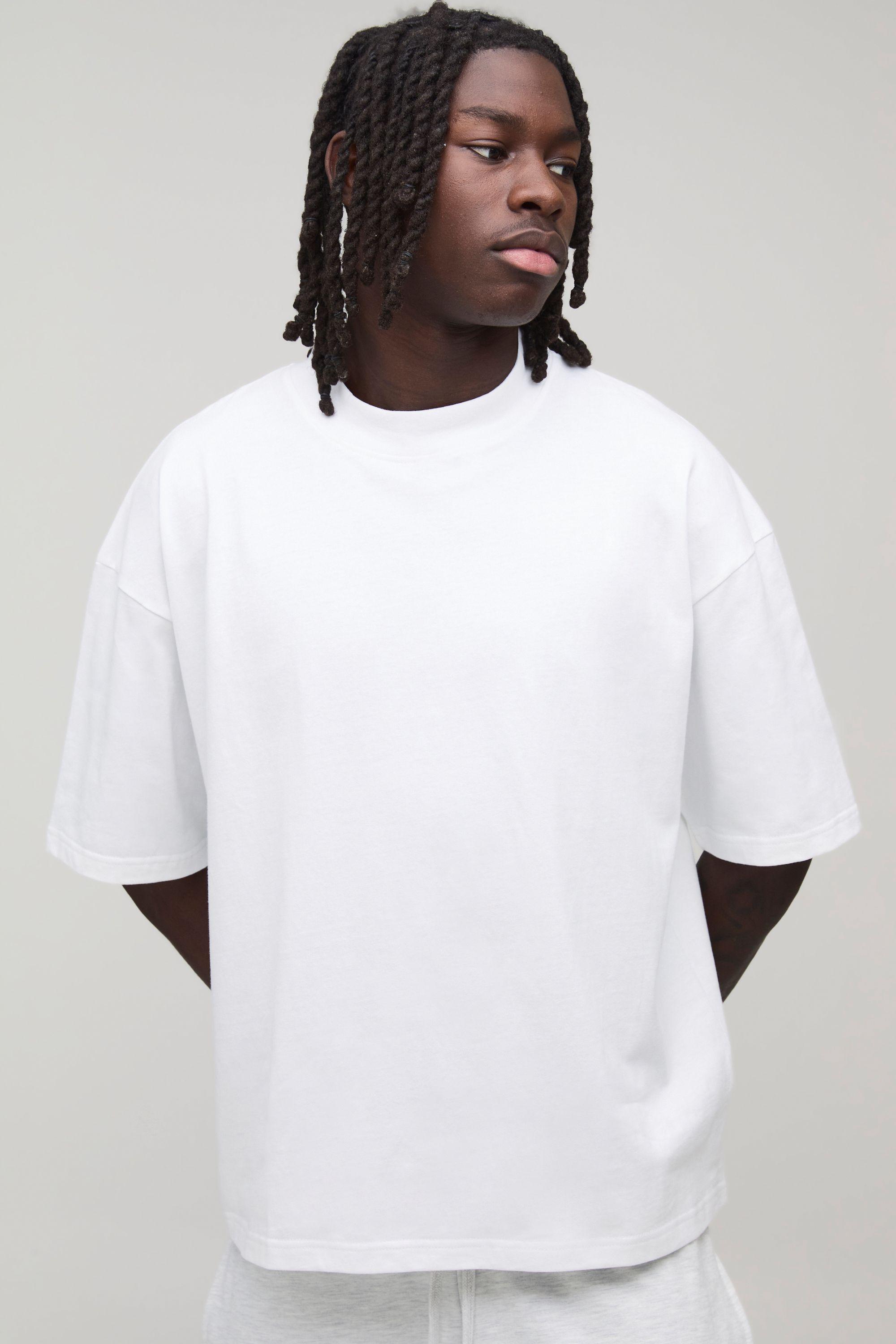 Basic Oversized Boxy Extended Neck T-Shirt by BOOHOOMAN