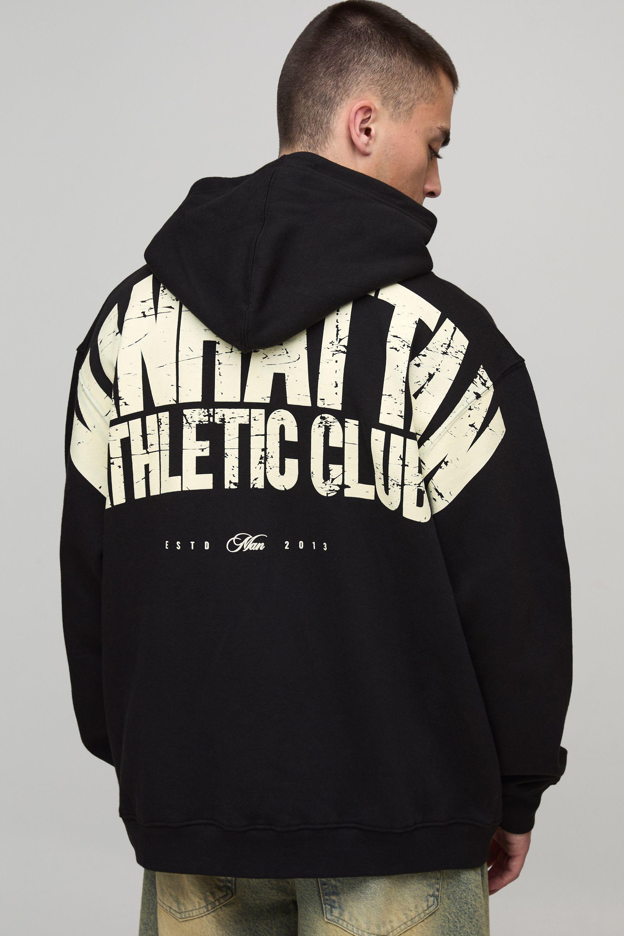 Black Oversized Manhattan Over The Seams Hoodie by BOOHOOMAN