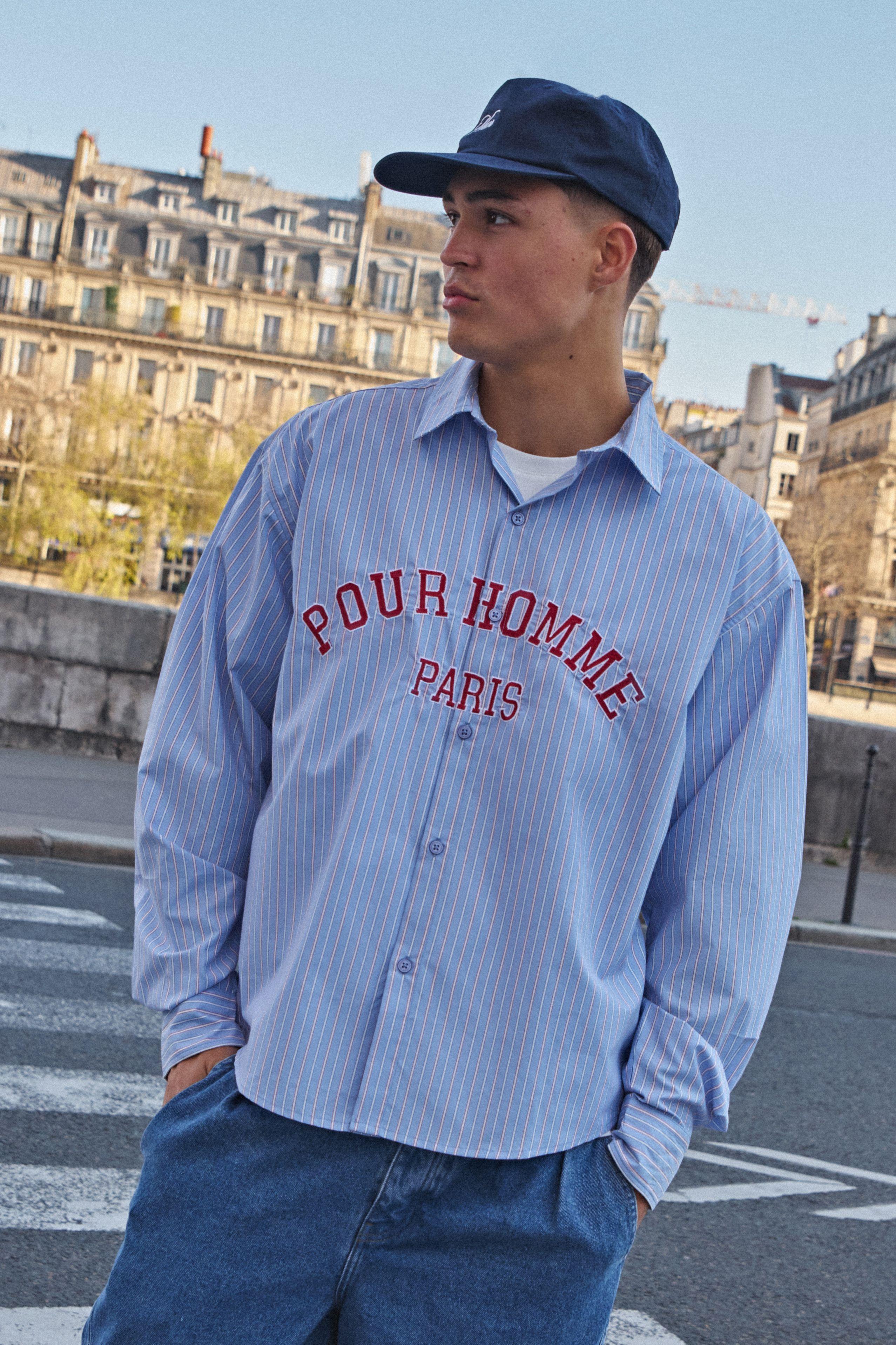 Boxy Curve Hem Long Sleeve Multi Stripe Shirt by BOOHOOMAN