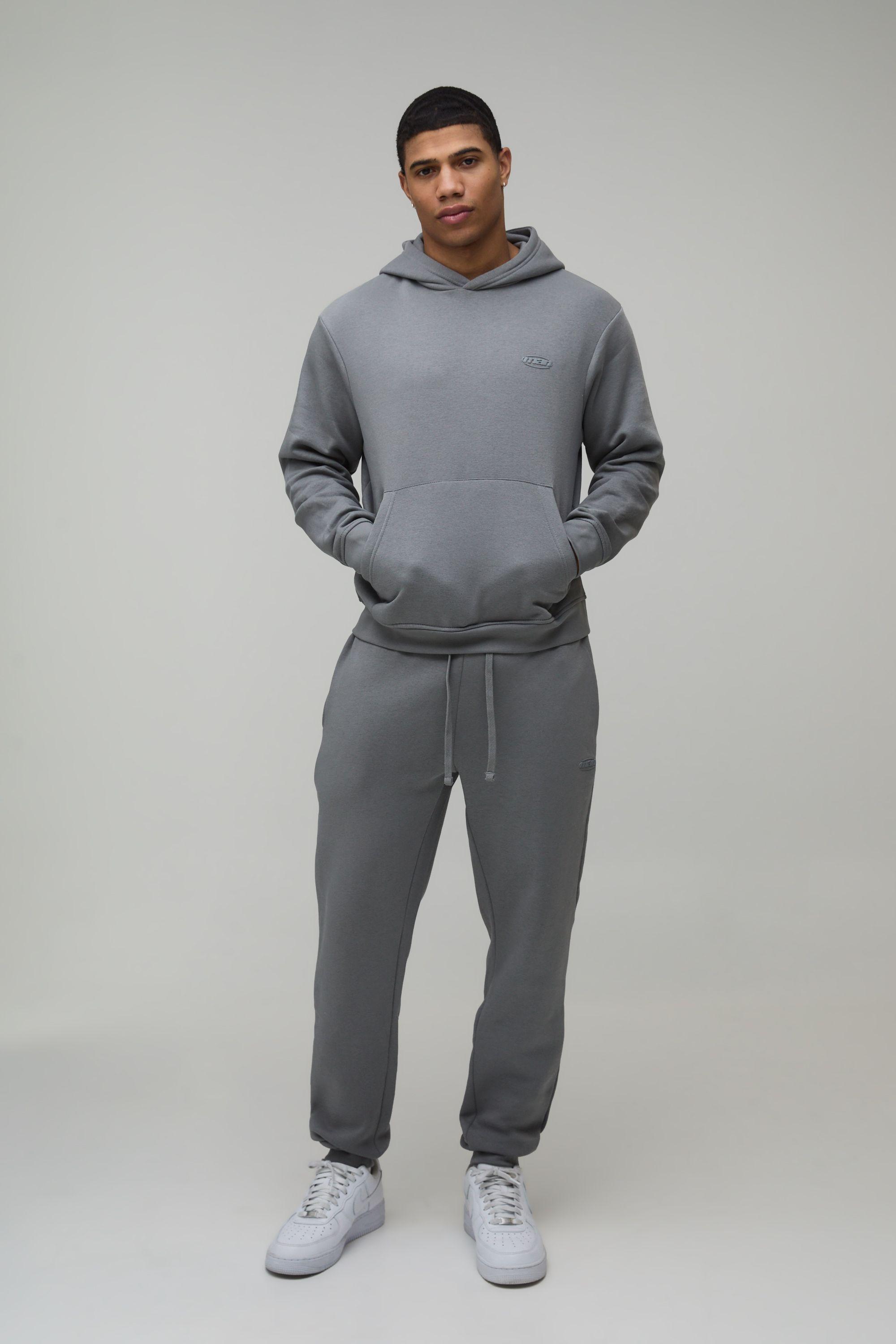 Boxy Fit Man Sport Hooded Tracksuit by BOOHOOMAN