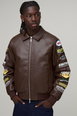 Boxy Fit Rodeo Badge Sleeve Collared Bomber Jacket by BOOHOOMAN