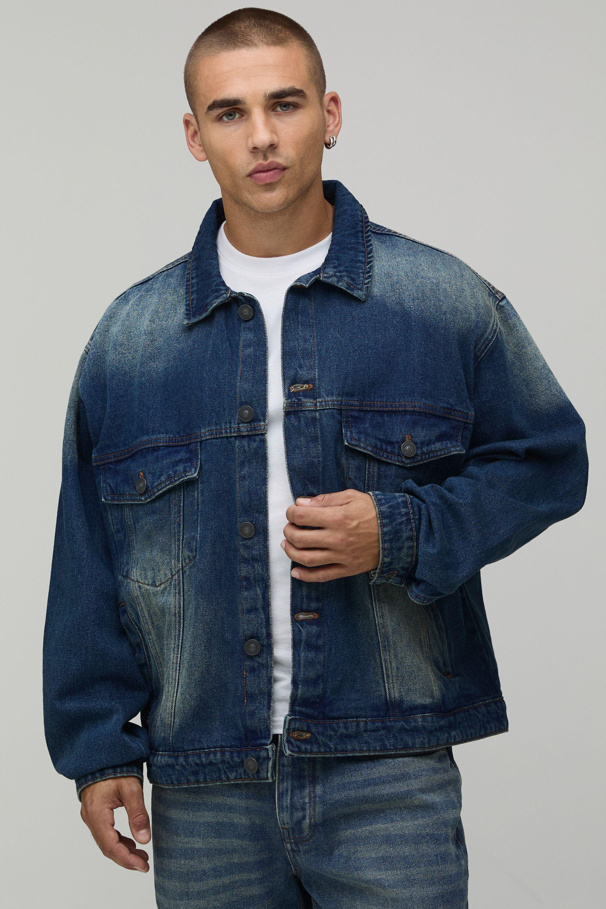 Boxy Oversized Washed Denim Jacket by BOOHOOMAN