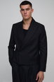 Boxy Satin Panel Detail Suit Jacket by BOOHOOMAN