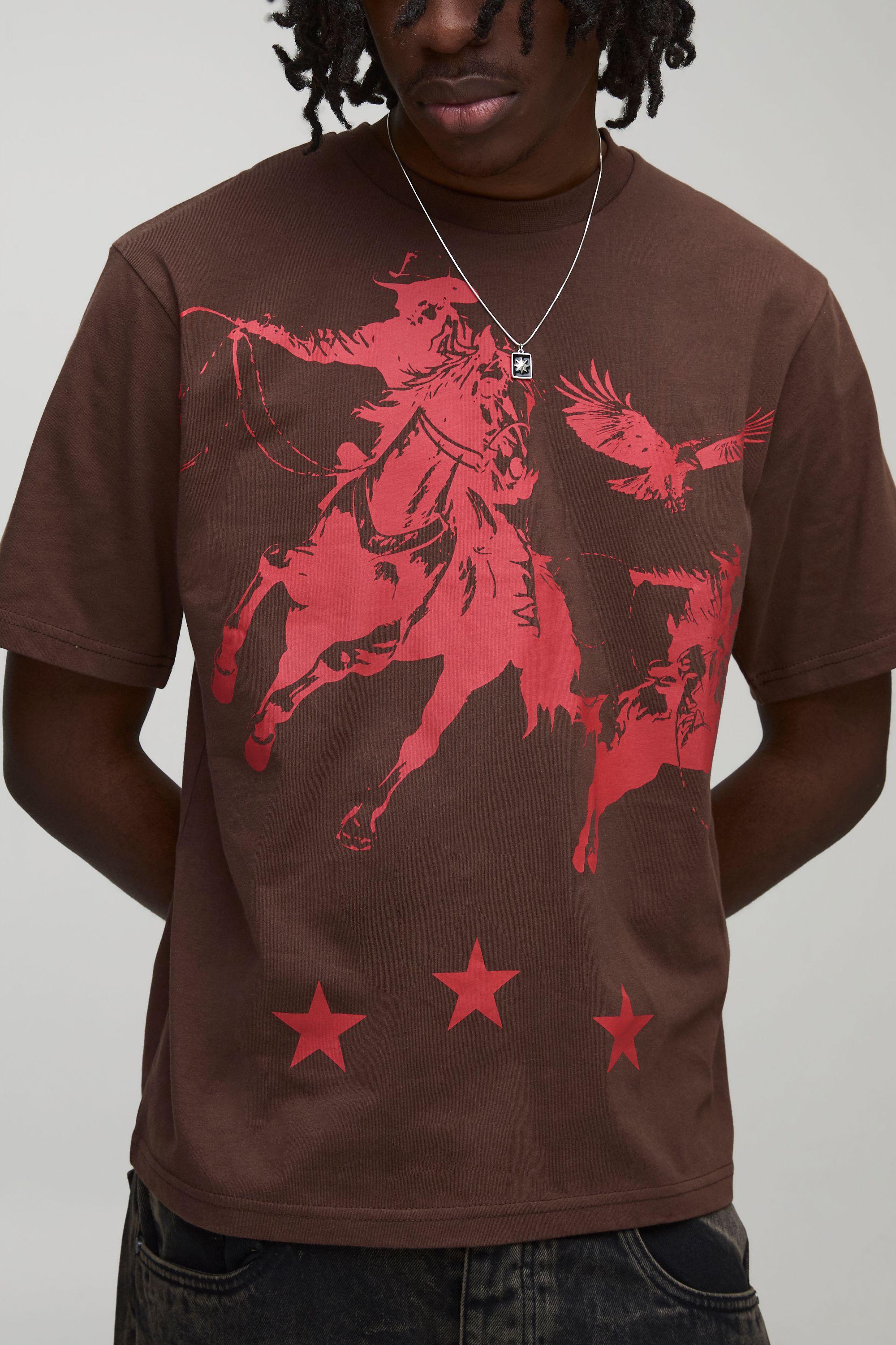 Boxy Western Star Graphic T-Shirt by BOOHOOMAN