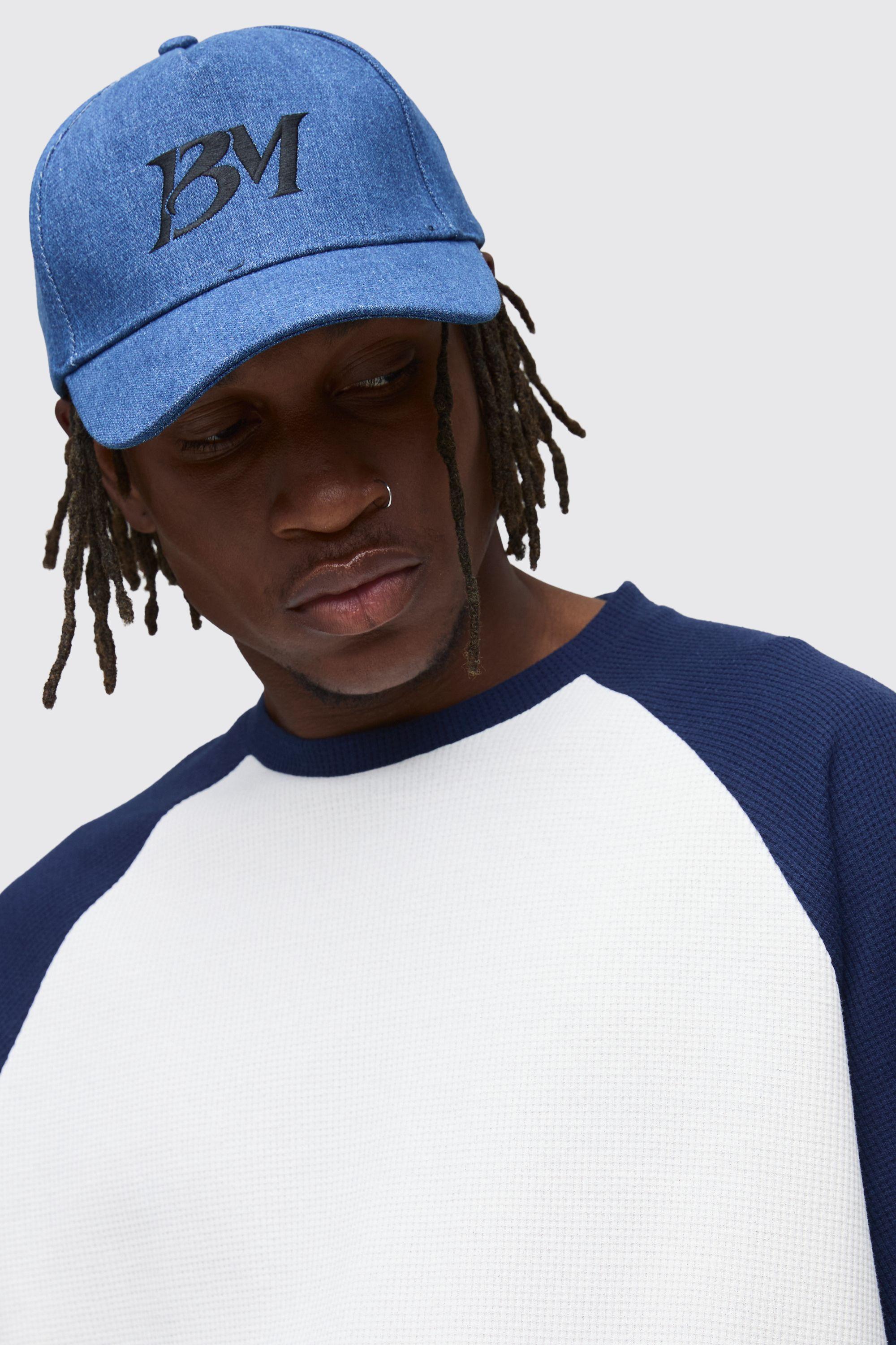 Branded Denim Cap by BOOHOOMAN