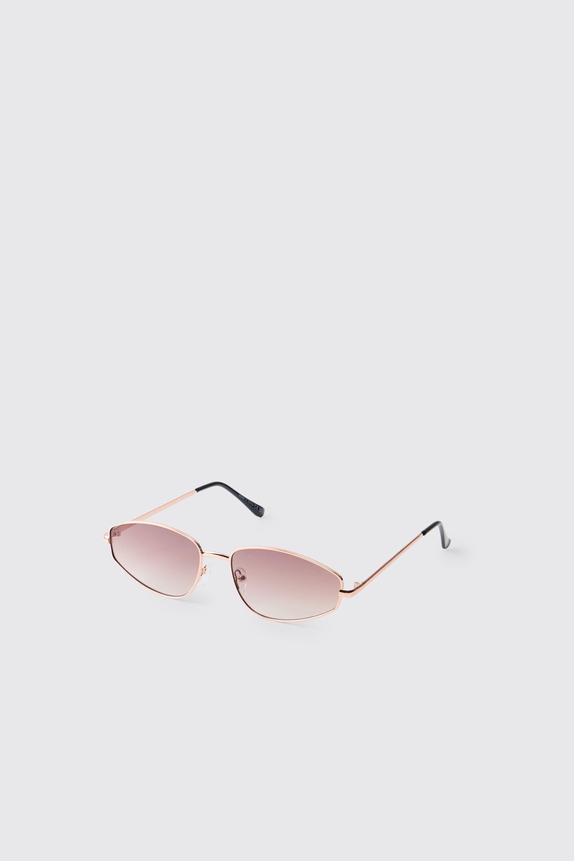 Brown Lens Metal trim Sunglasses by BOOHOOMAN