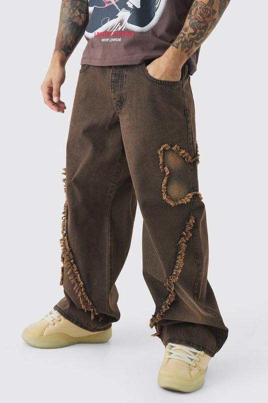 Butterfly Applique Washed Baggy Fit Jeans by BOOHOOMAN