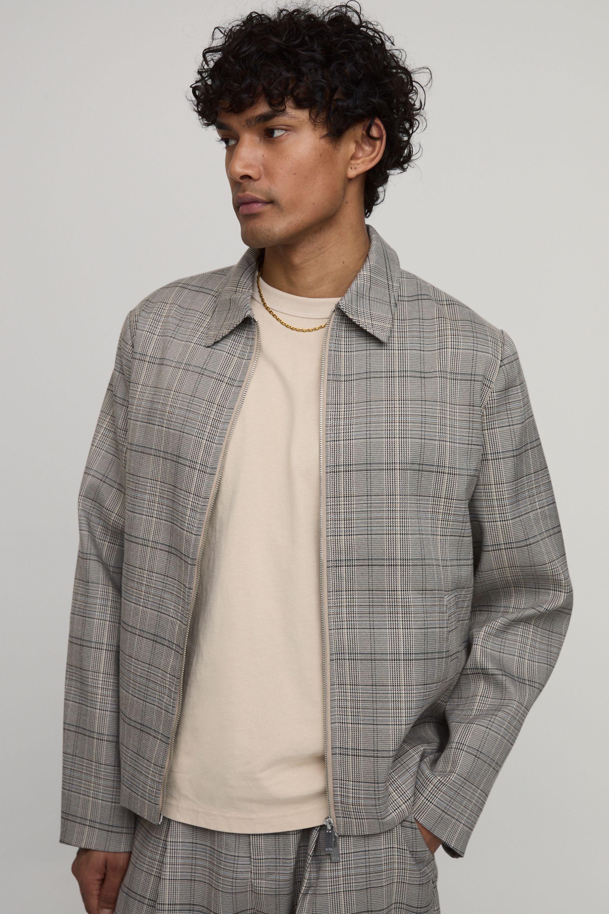 Check Boxy Fit Tailored Co-Ord Jacket by BOOHOOMAN