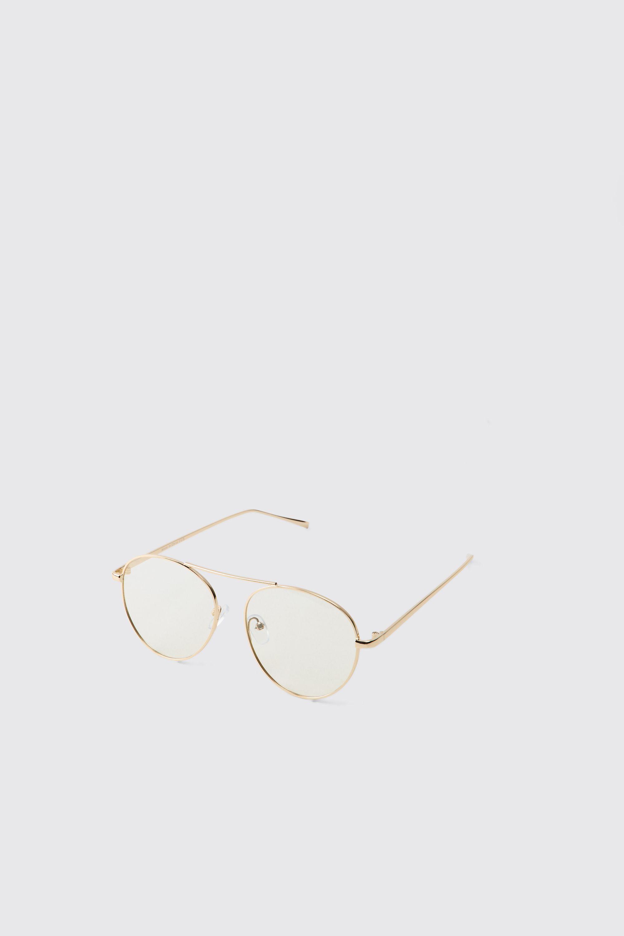 Clear Frame Grandad Glasses by BOOHOOMAN
