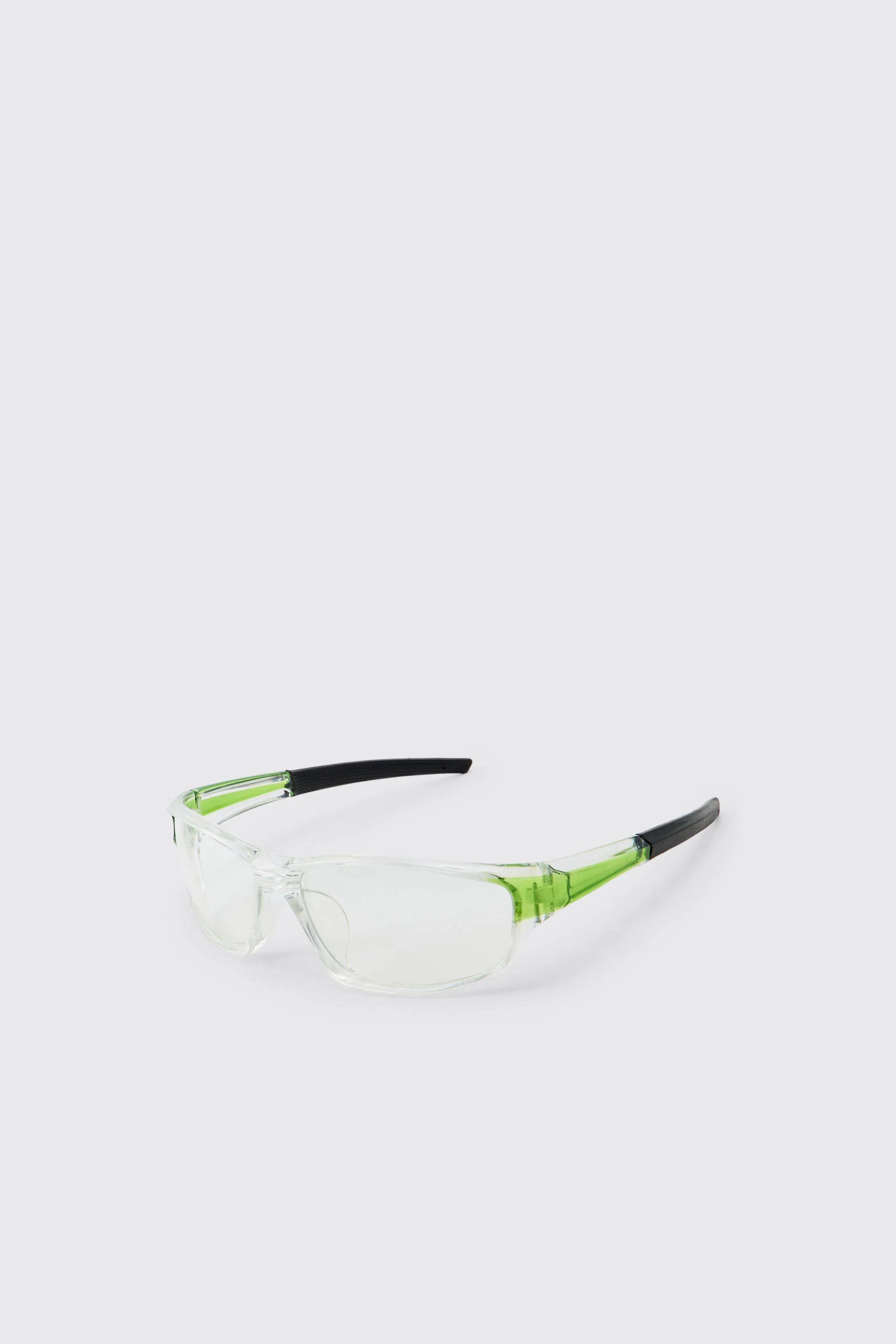 Clear Sports Plastic Sunglasses by BOOHOOMAN