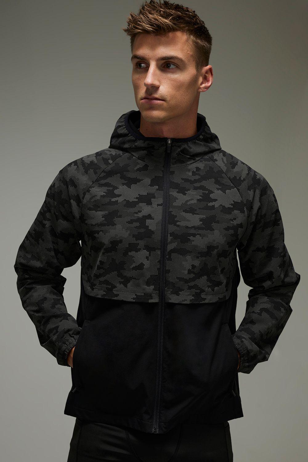 Common Pace Running Reflective Camo Regular Fit Windbreaker by BOOHOOMAN