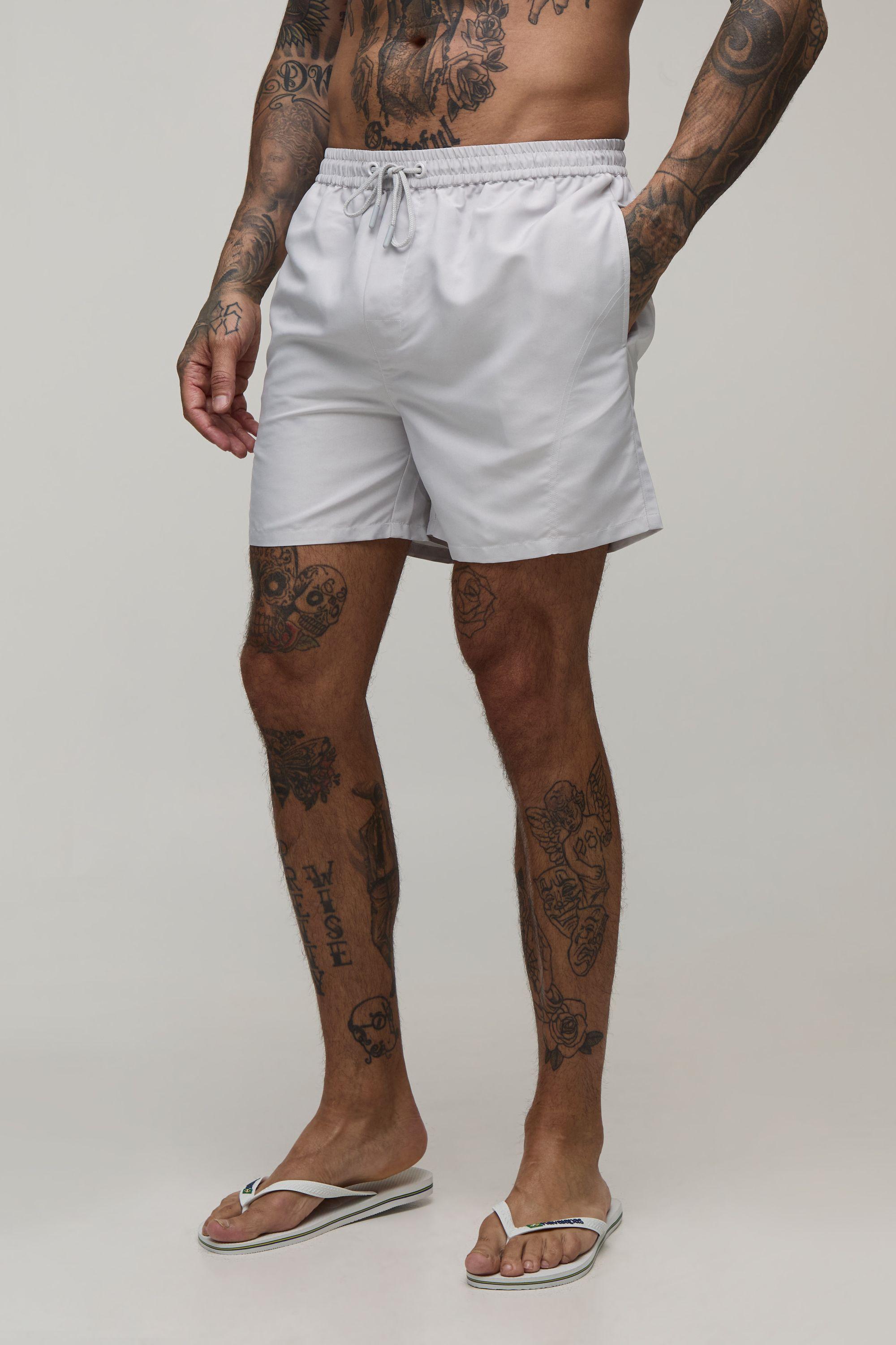 Contrast Stitch Short Length Swim Short by BOOHOOMAN