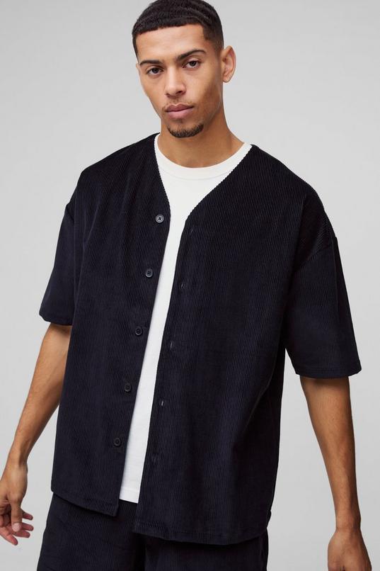 Corduroy Baseball Shirt by BOOHOOMAN