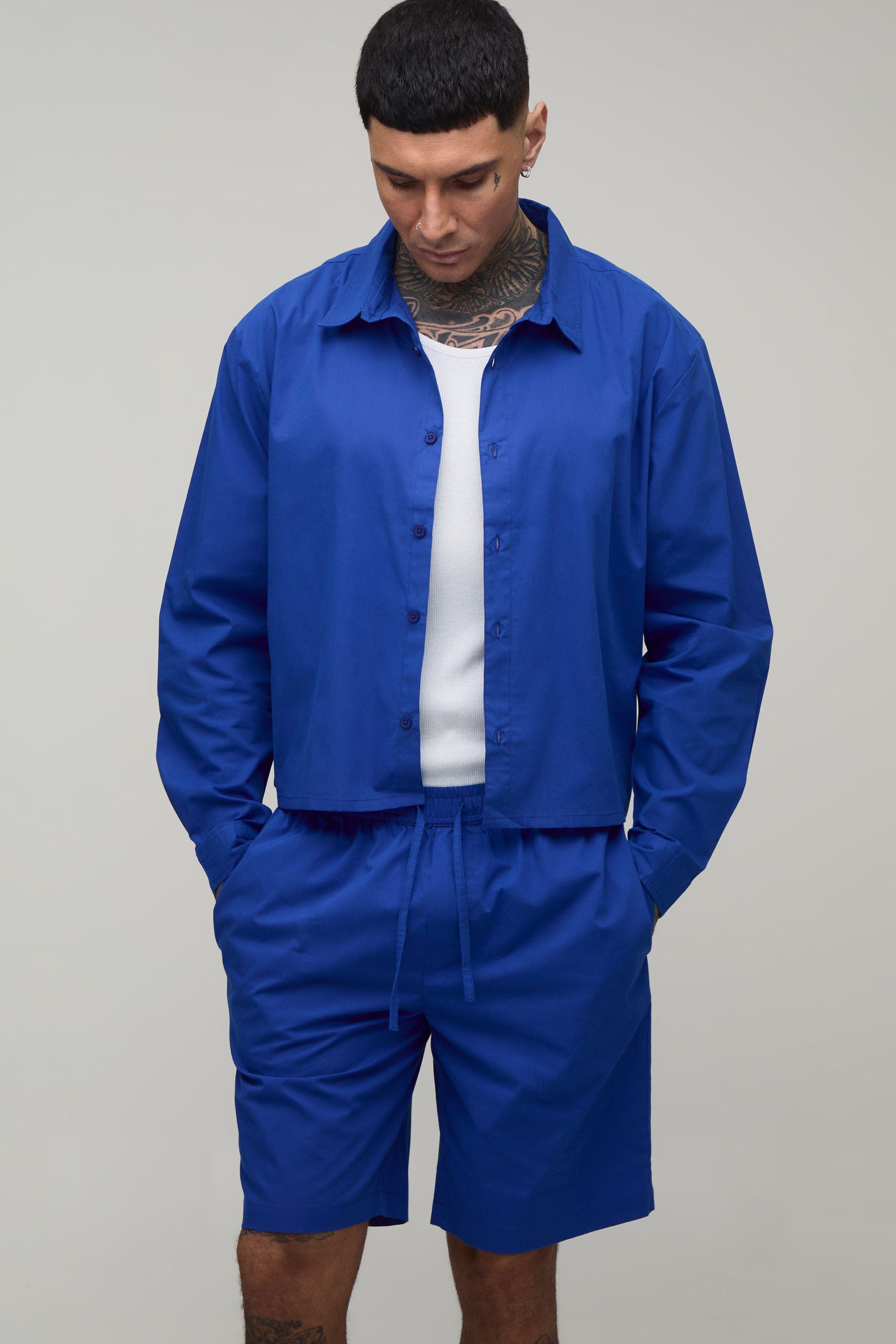Cropped Boxy Oversized Shirt & Baggy Short Set by BOOHOOMAN