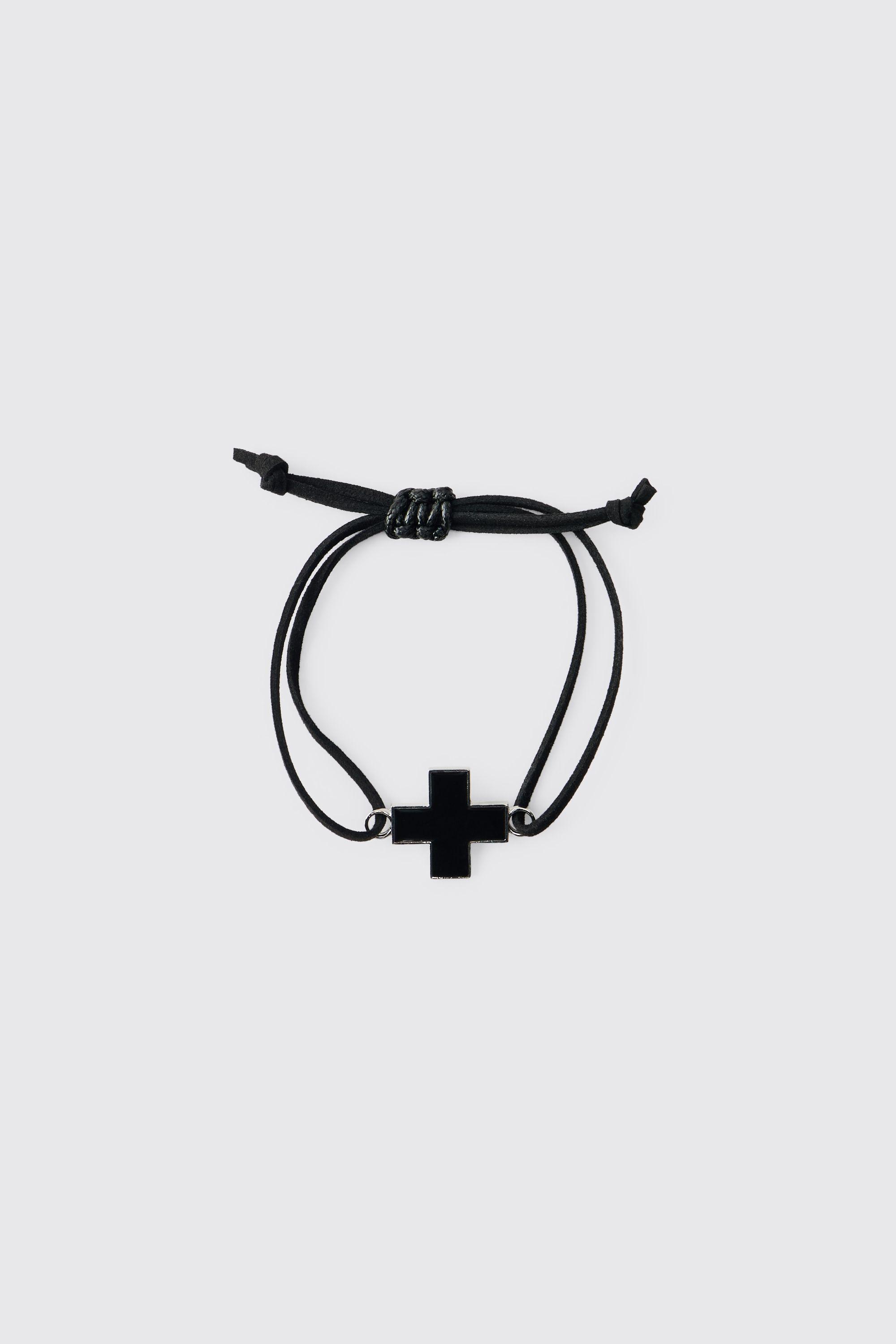 Cross Charm Rope Bracelet by BOOHOOMAN