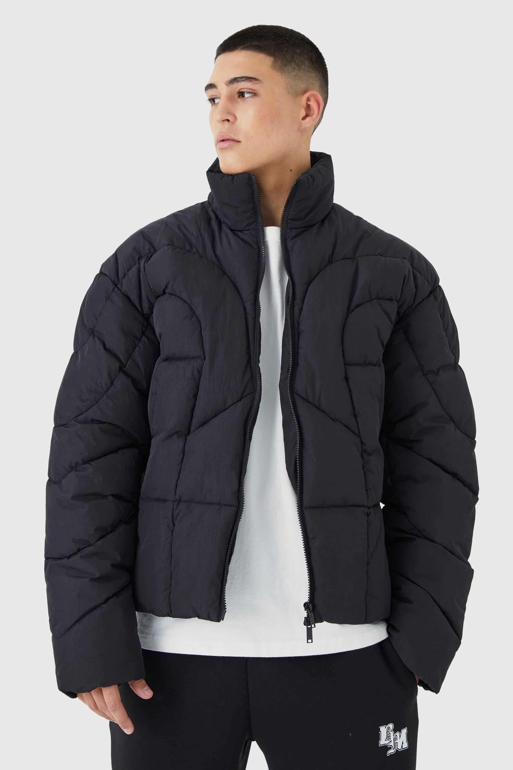 Curved Panel Funnel Neck Puffer by BOOHOOMAN