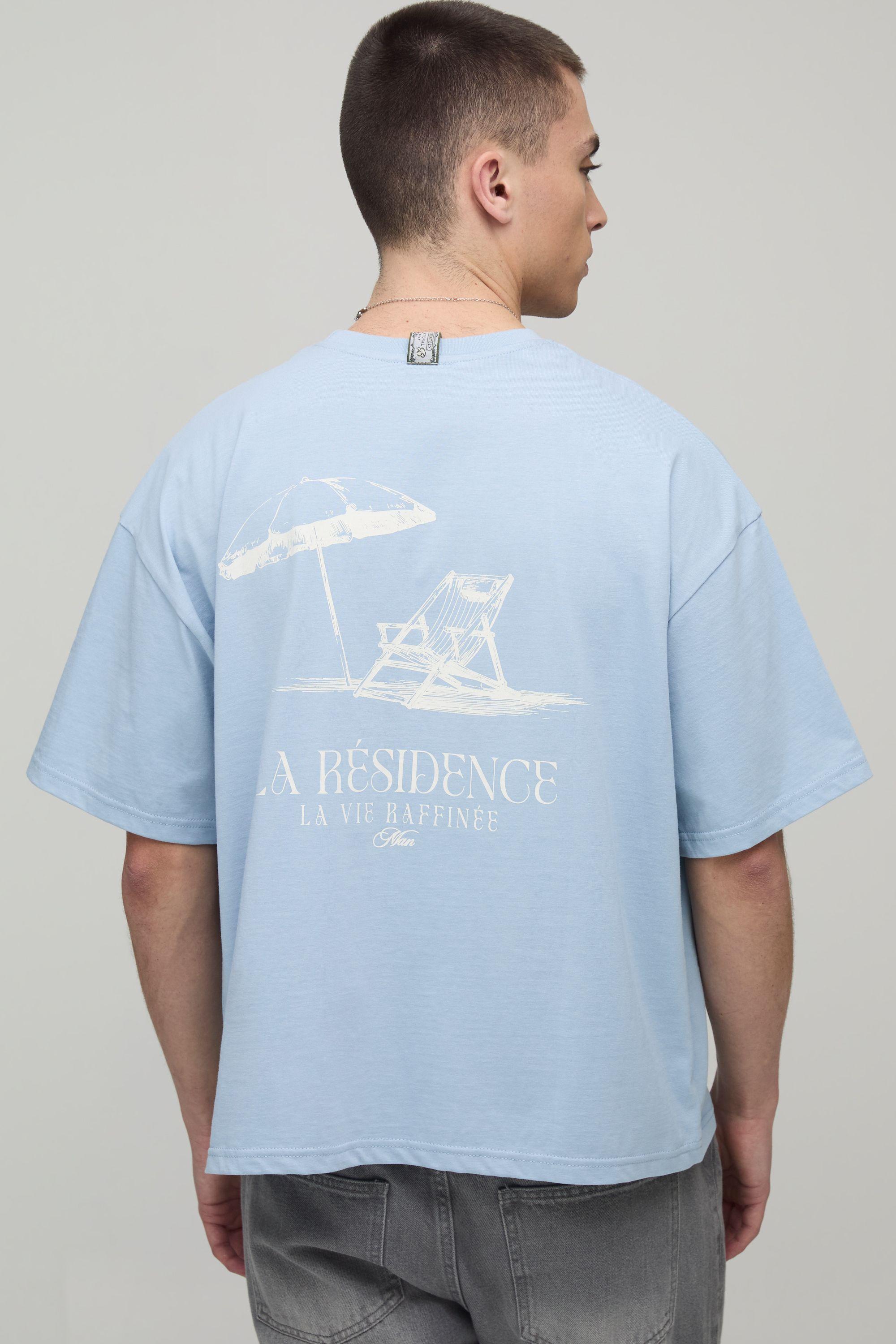 Deck Chair Print Oversized Boxy T-shirt by BOOHOOMAN