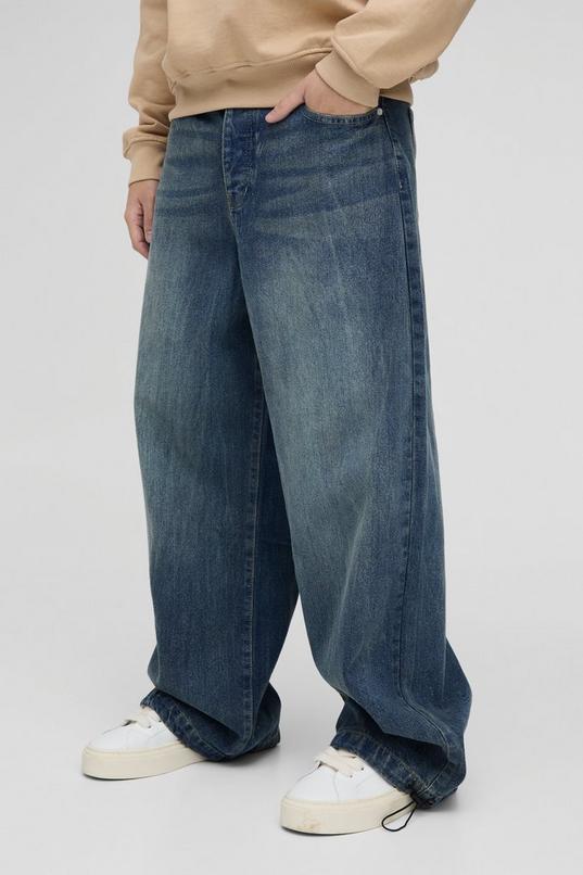 Denim Parachute Washed Jeans by BOOHOOMAN