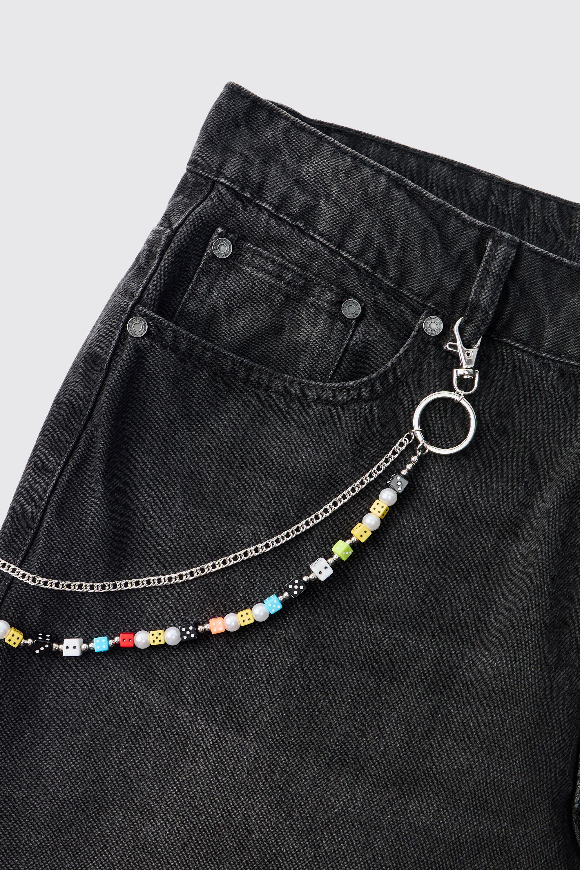Dice Charm Jean Chain by BOOHOOMAN