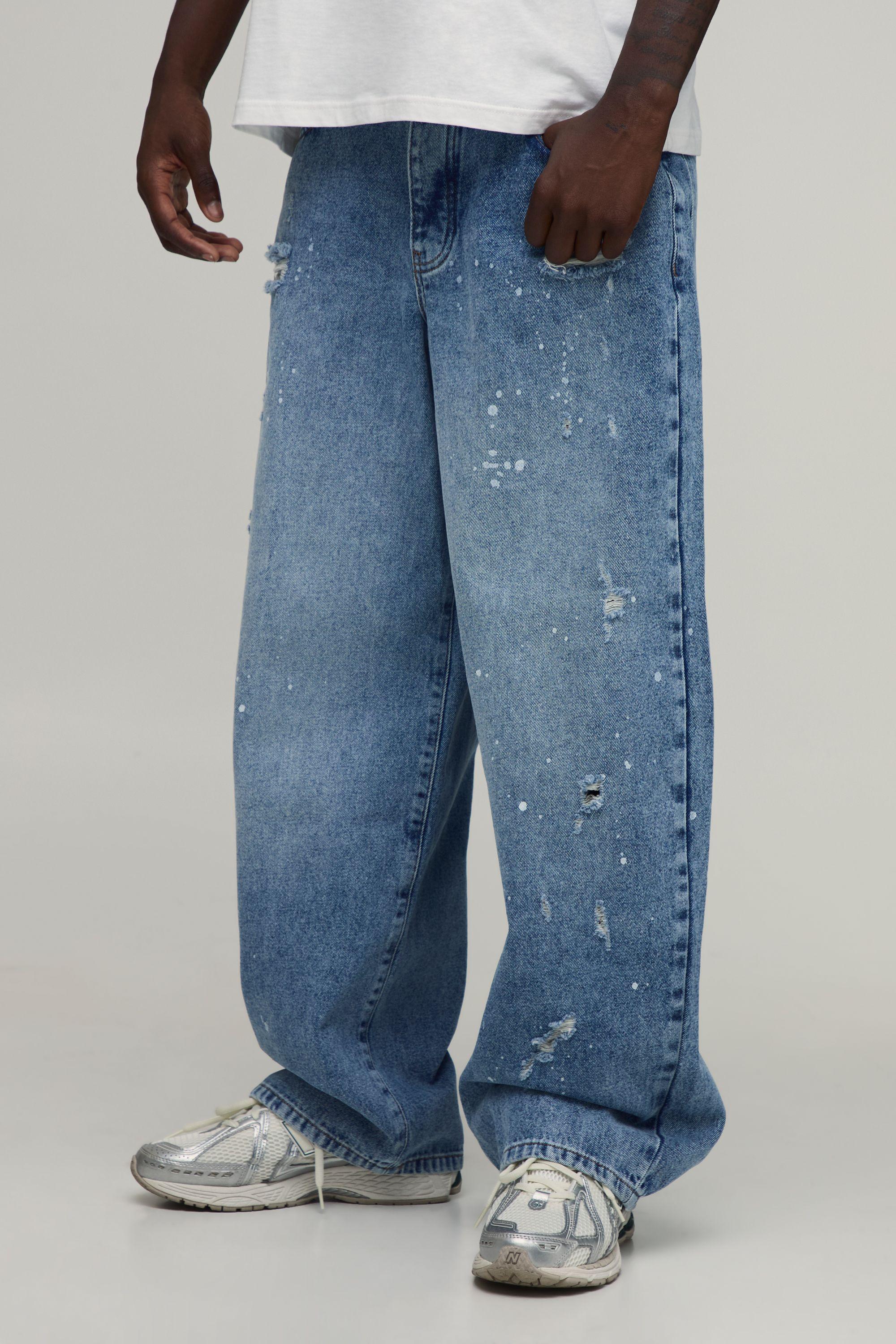 Distressed Super Baggy Dirty Wash Jeans by BOOHOOMAN